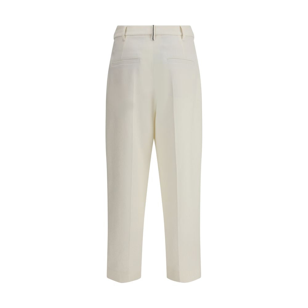 White Cotton Chino Pants - ventzia