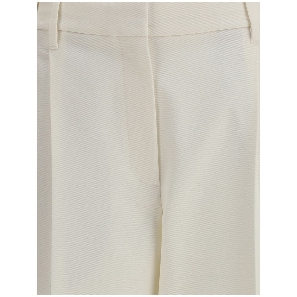 White Cotton Chino Pants - ventzia