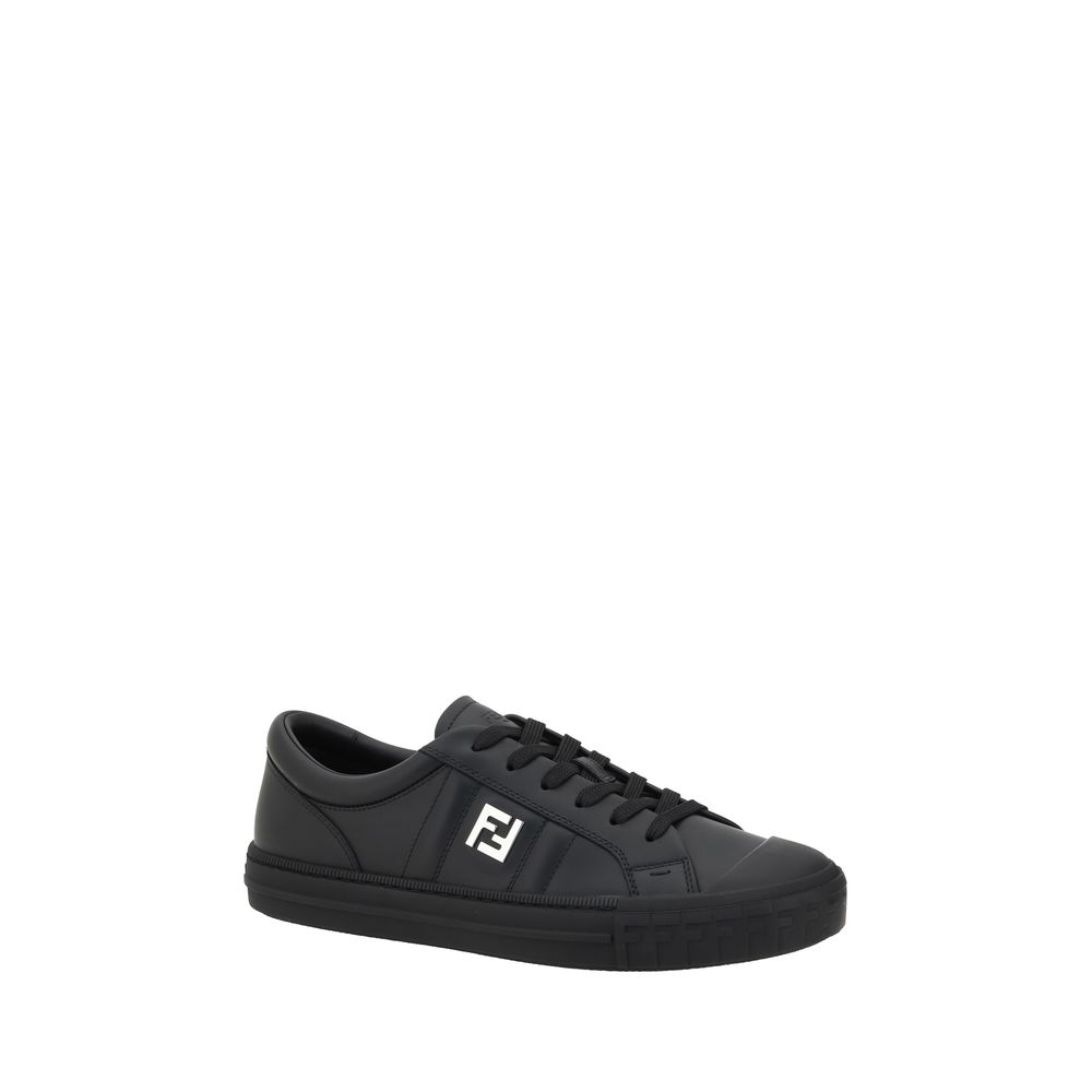 Black Calf Leather Bos Taurus Athletic Sneakers - ventzia