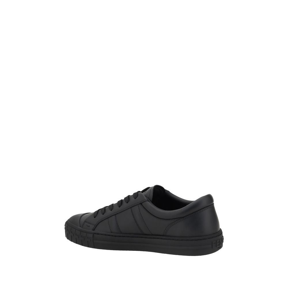 Black Calf Leather Bos Taurus Athletic Sneakers - ventzia