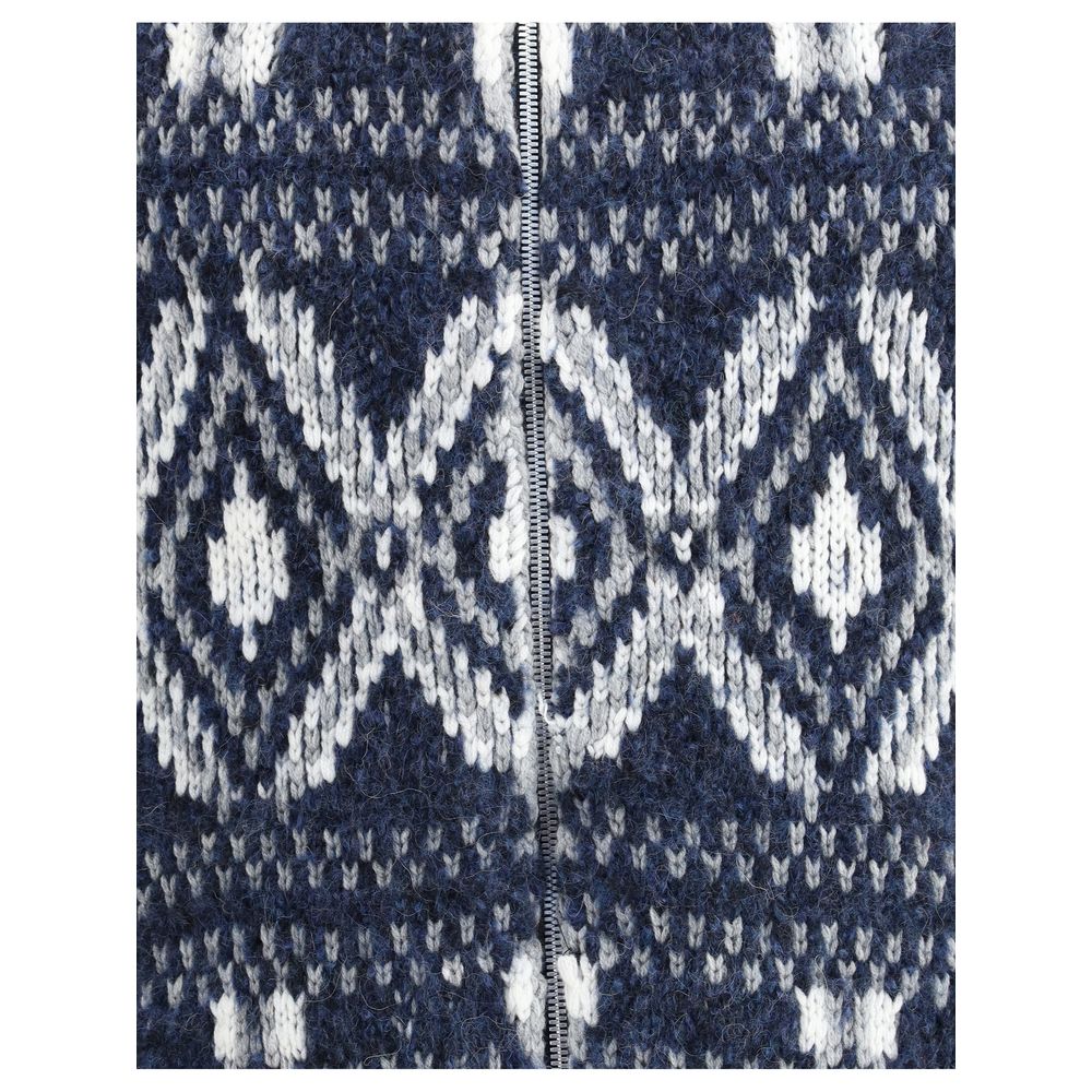 Blue Alpaca Vicugna Pacos Cardigan - ventzia