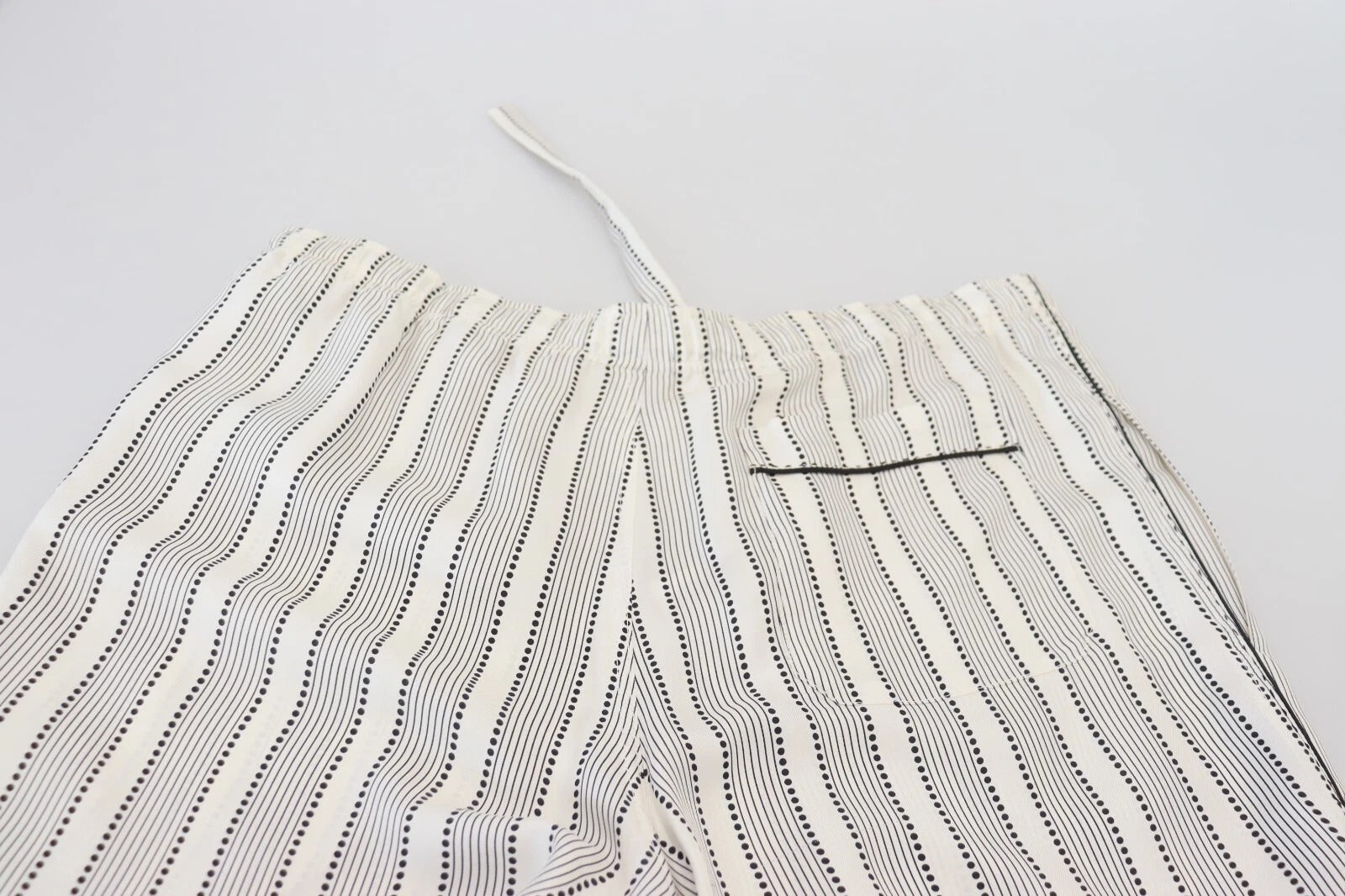 White Stripes Silk Lounge Trouser Pants - ventzia