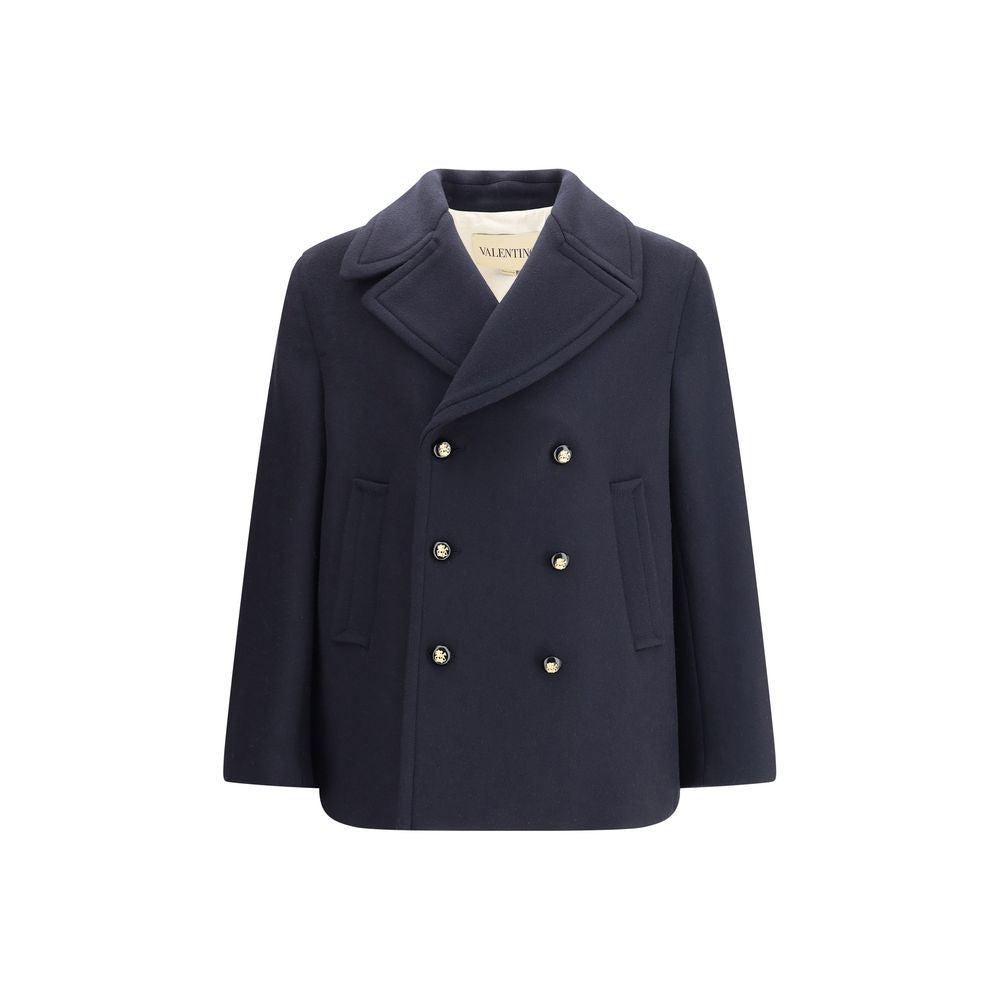 Blue Fleece Wool Coat - ventzia