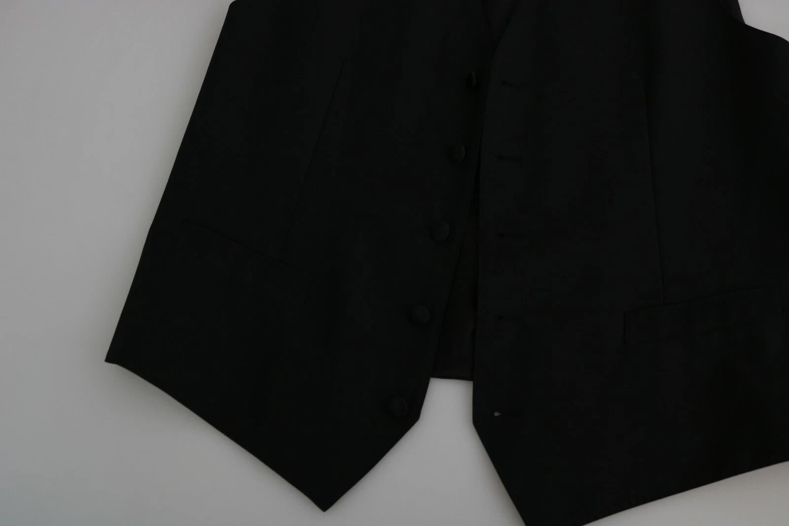 Black Wool Men Formal Waistcoat Vest - ventzia