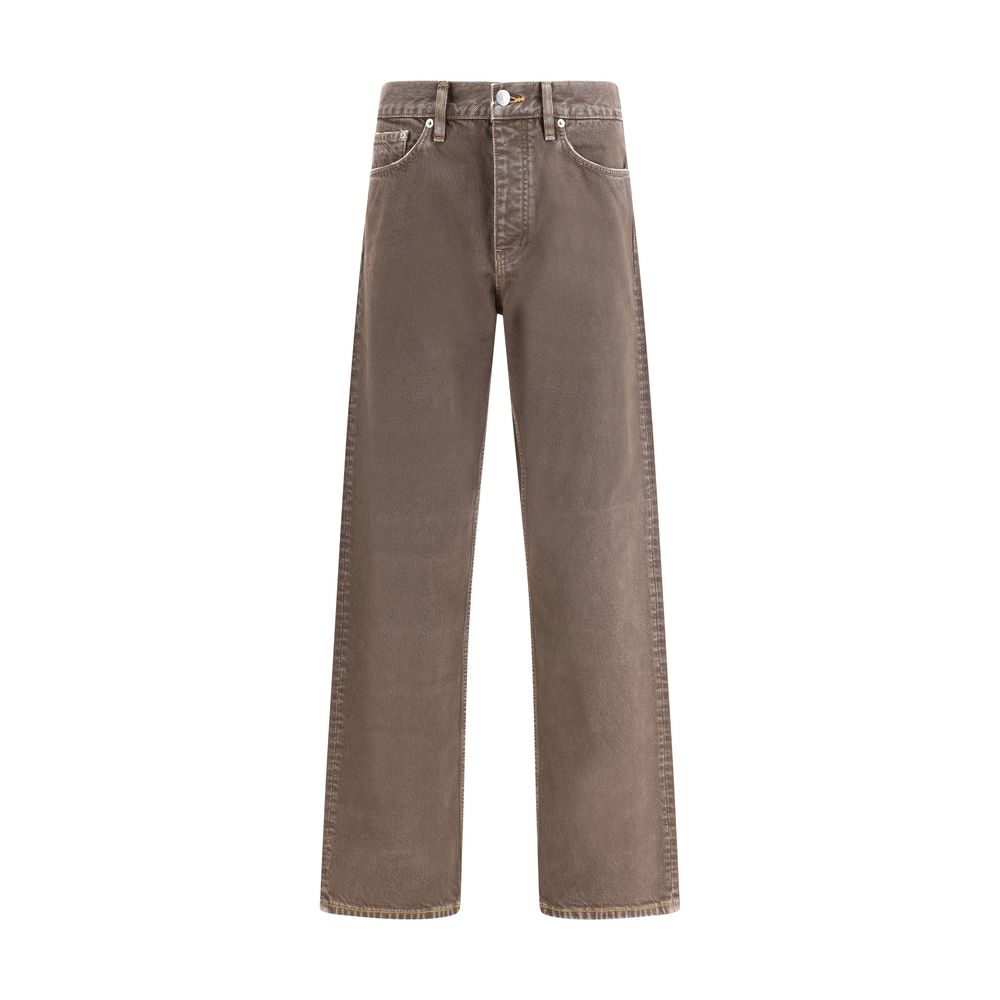 Brown Cotton Relaxed Fit Jeans - ventzia