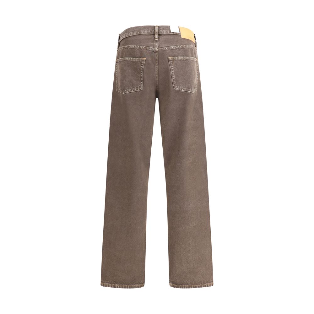Brown Cotton Relaxed Fit Jeans - ventzia