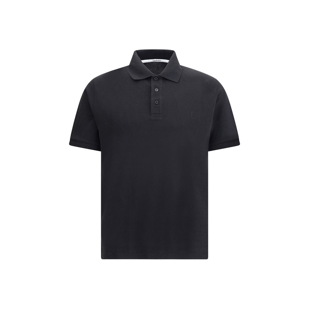 Black Cotton Polo Shirt - ventzia