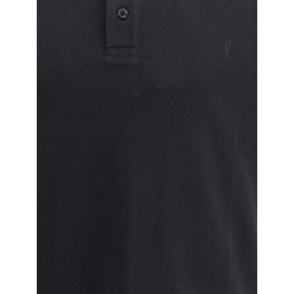 Black Cotton Polo Shirt - ventzia