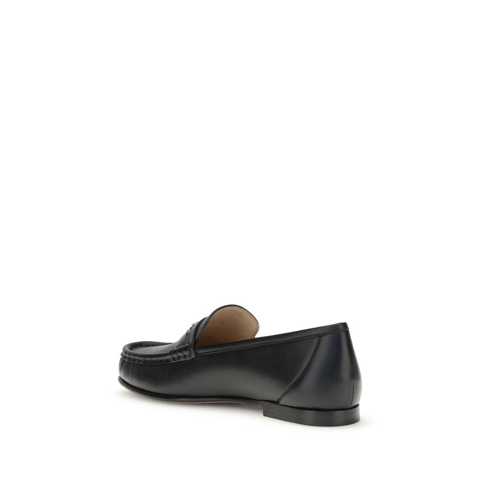 Black Calf Leather Bos Taurus Slip-On Loafers - ventzia