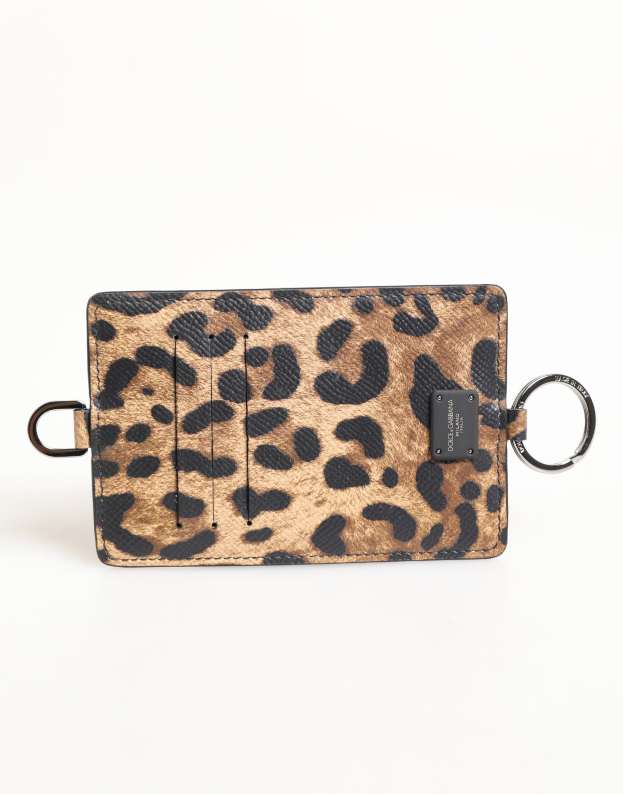 Leopard Print Leather Embossed Lanyard Card Holder Wallet - ventzia