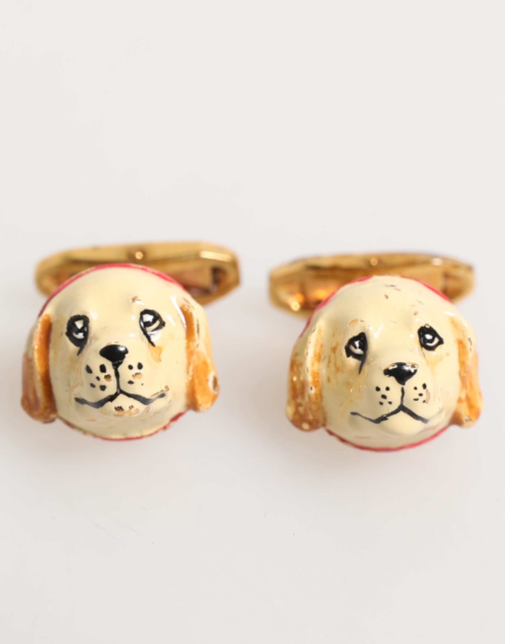 Brass Gold Tone Dog Puppy Men's Accessories Cufflink - ventzia