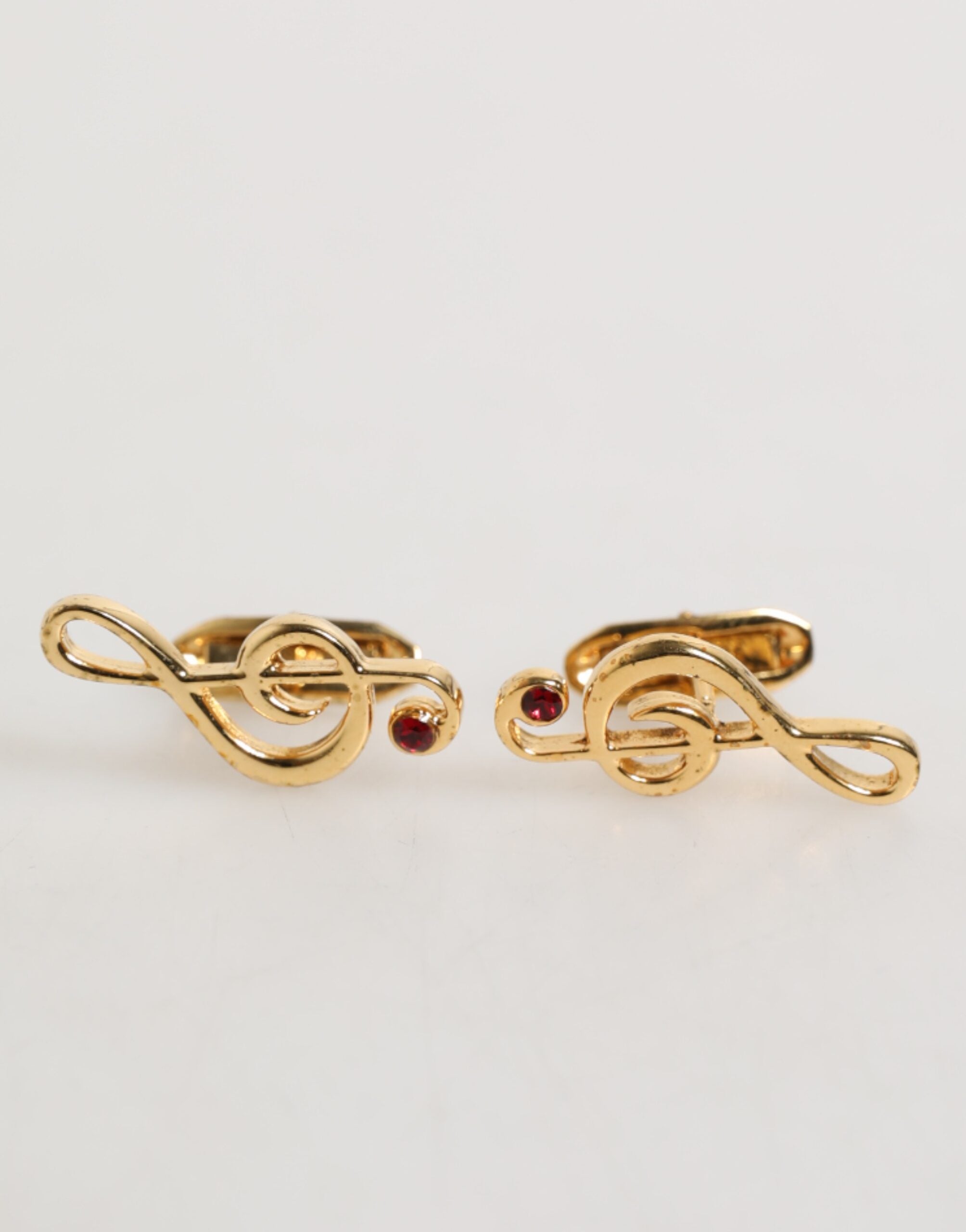 Gold Musical Note Metal Brass Pin Men Accessory Cufflinks - ventzia