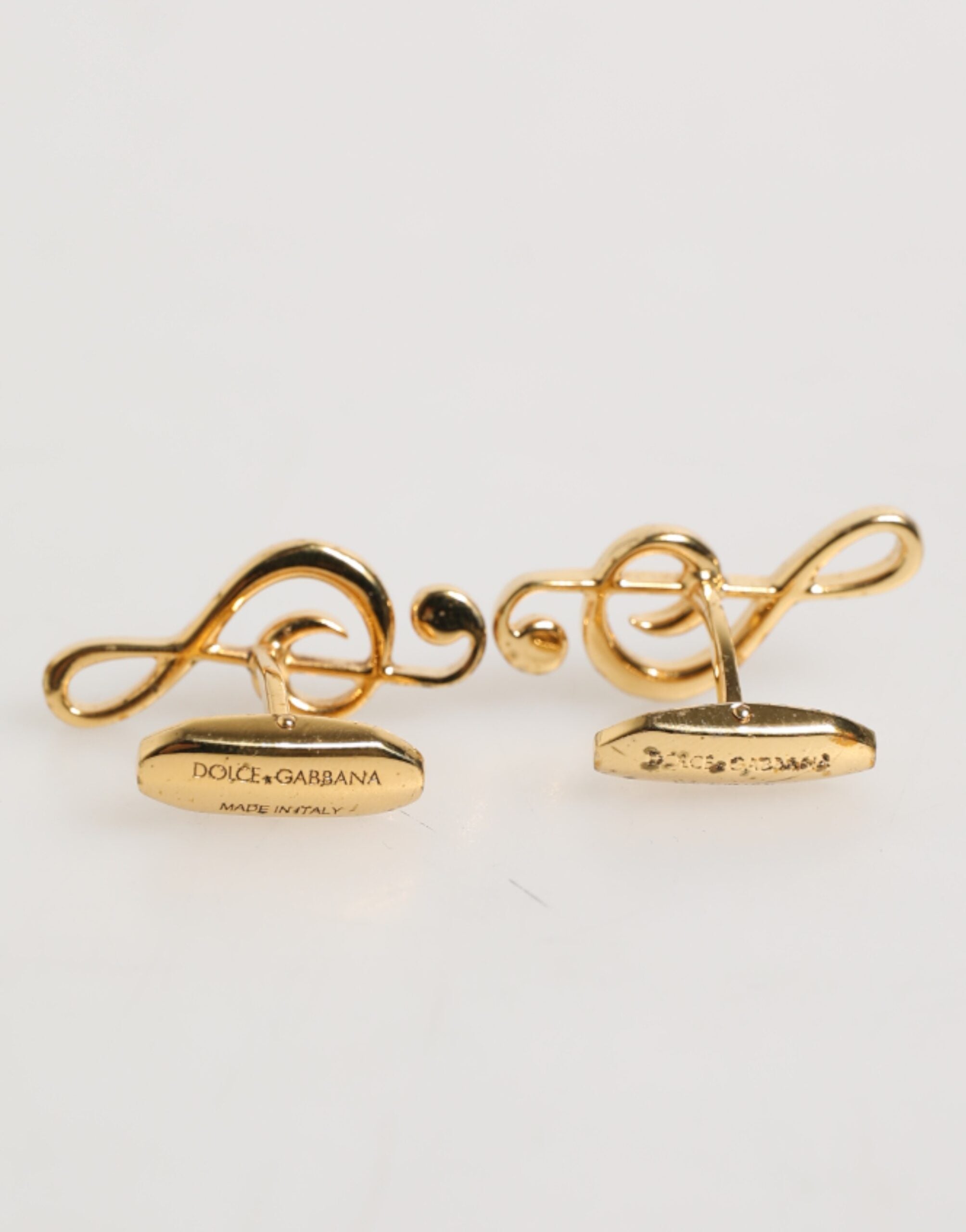 Gold Musical Note Metal Brass Pin Men Accessory Cufflinks - ventzia
