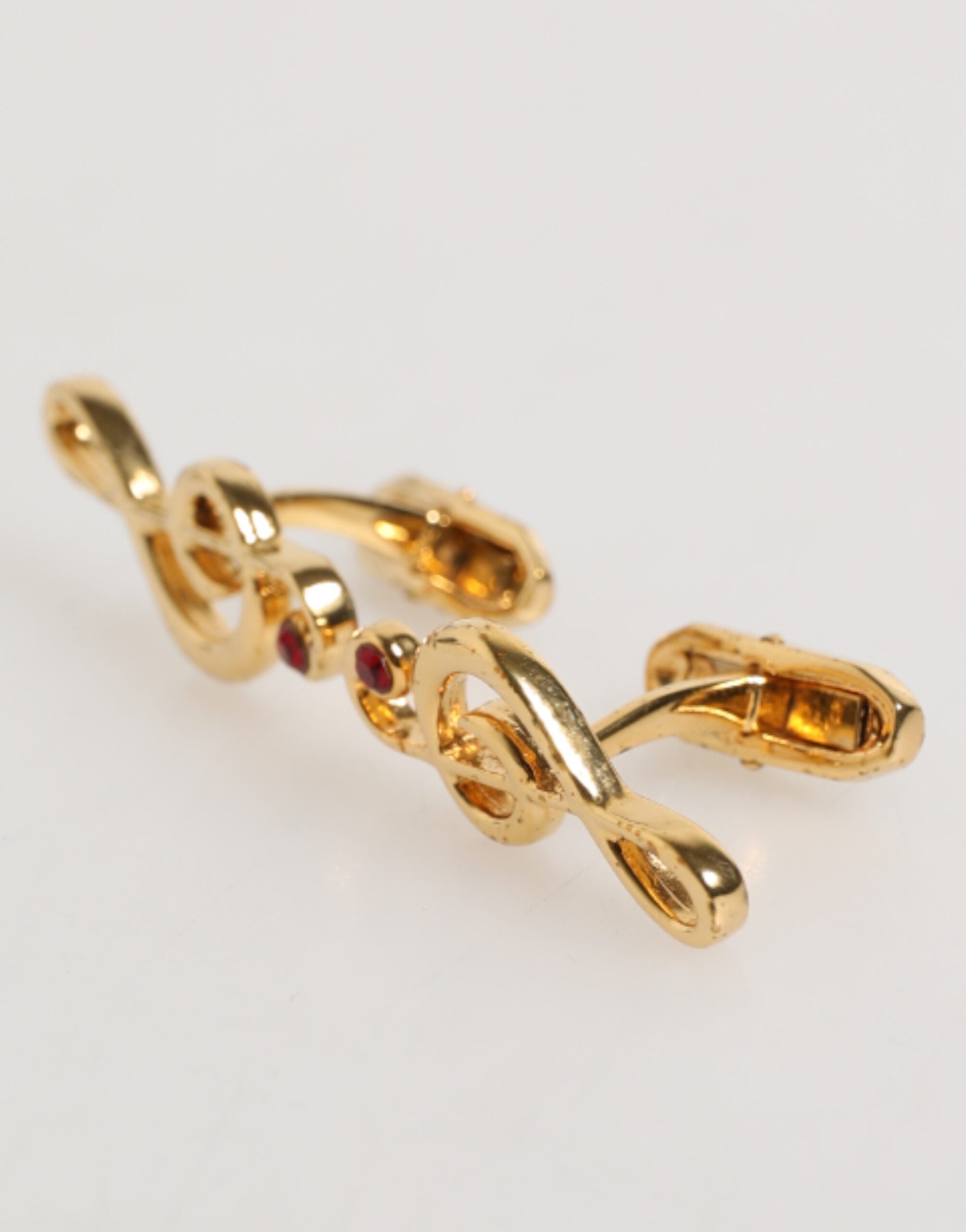 Gold Musical Note Metal Brass Pin Men Accessory Cufflinks - ventzia
