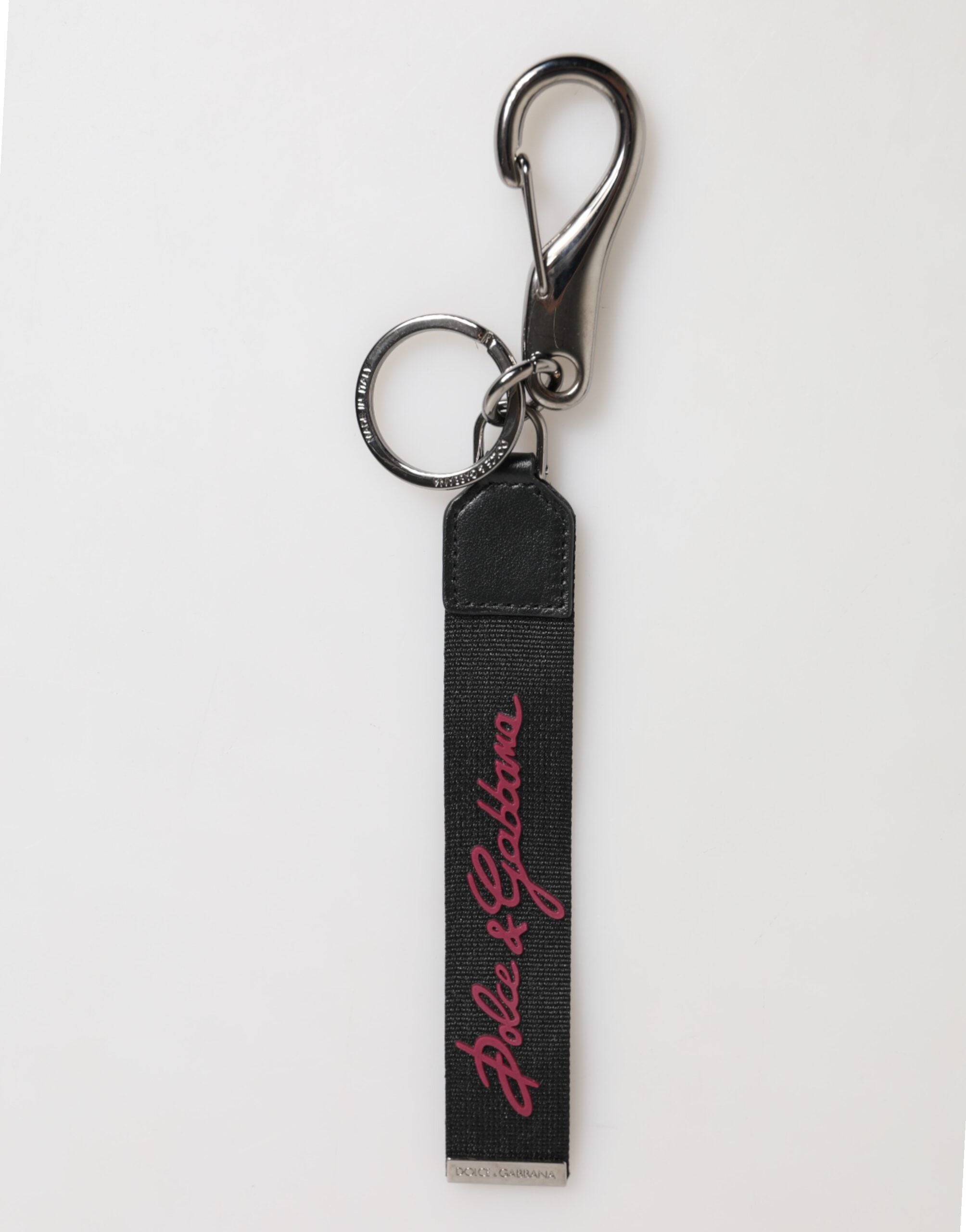 Black Burgundy Polyester DG Logo Men Keychain Keyring - ventzia