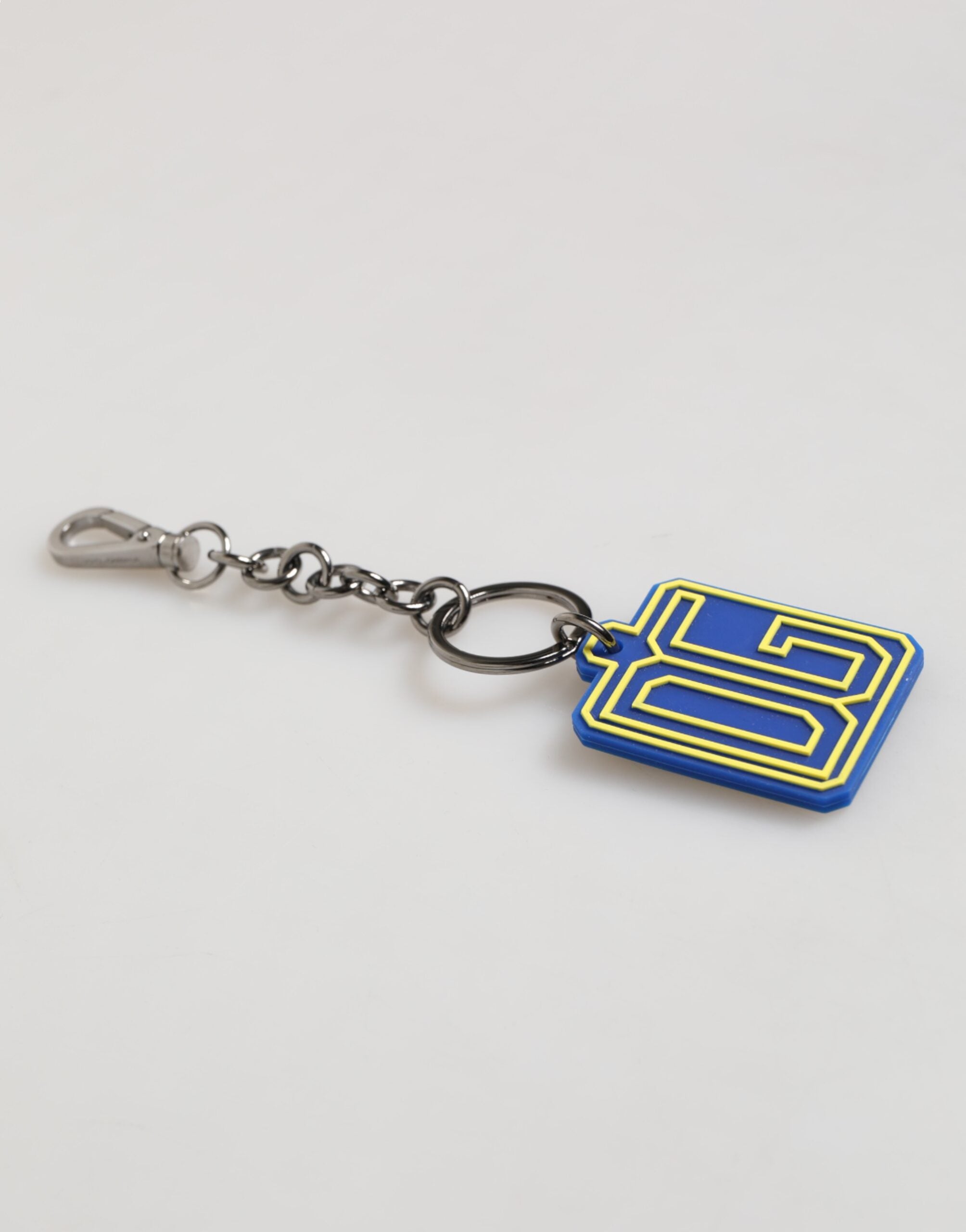 Blue Yellow DG Rubber Logo Silver Men Keychain Keyring - ventzia