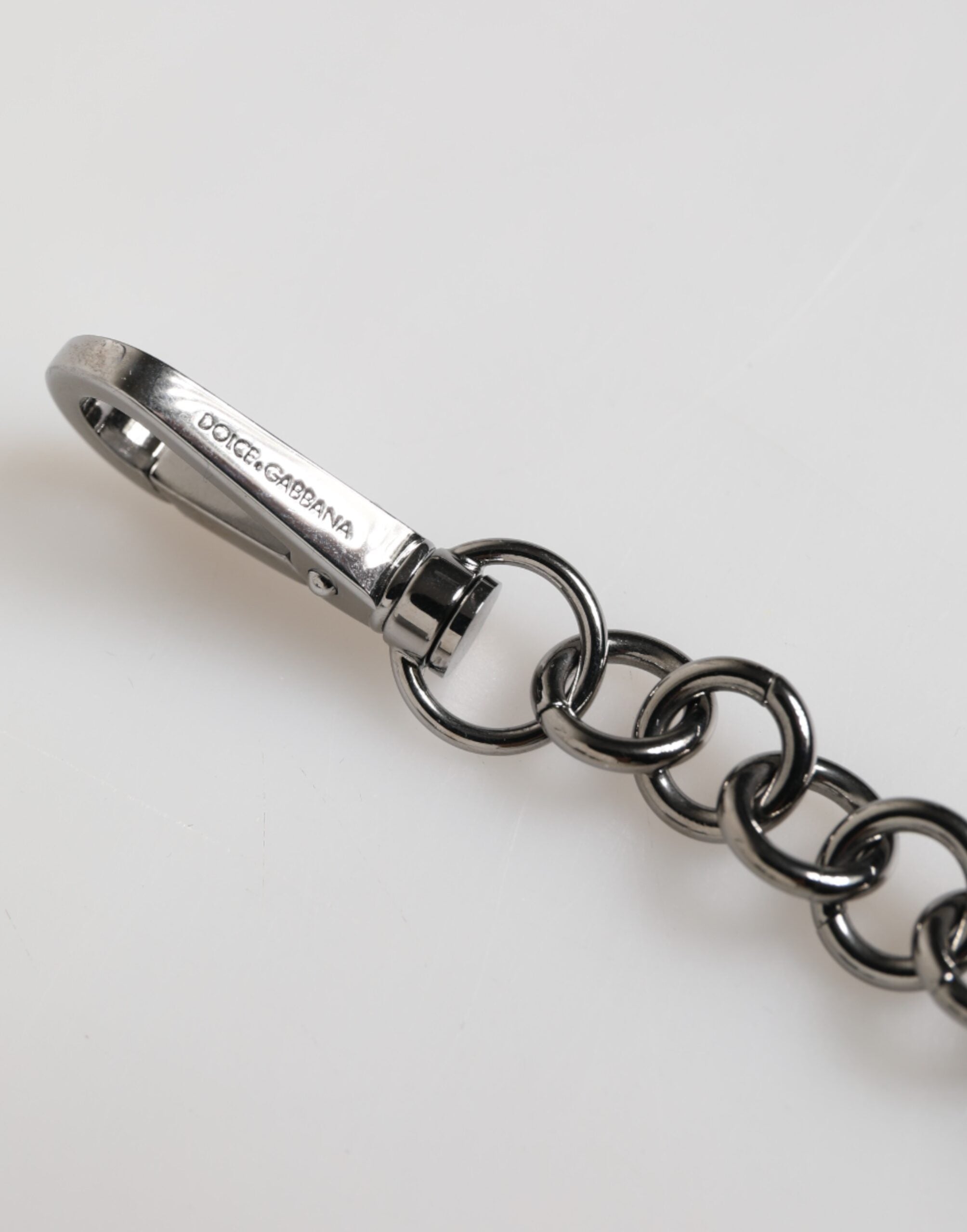 Blue Yellow DG Rubber Logo Silver Men Keychain Keyring - ventzia