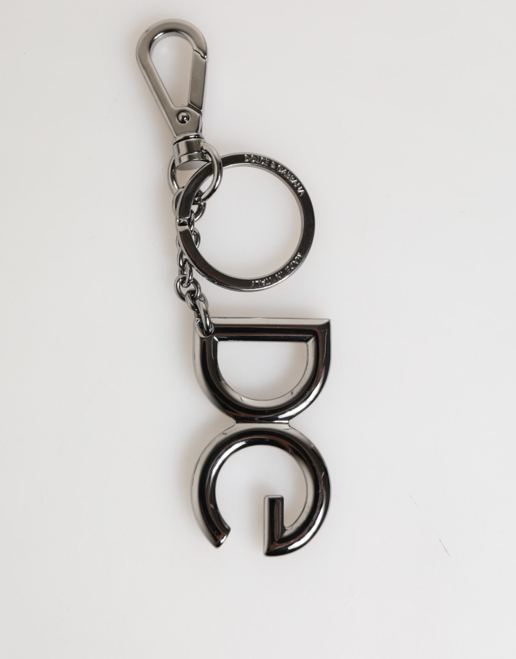 Silver Brass DG Logo Metal Keychain Holder Men Keyring - ventzia