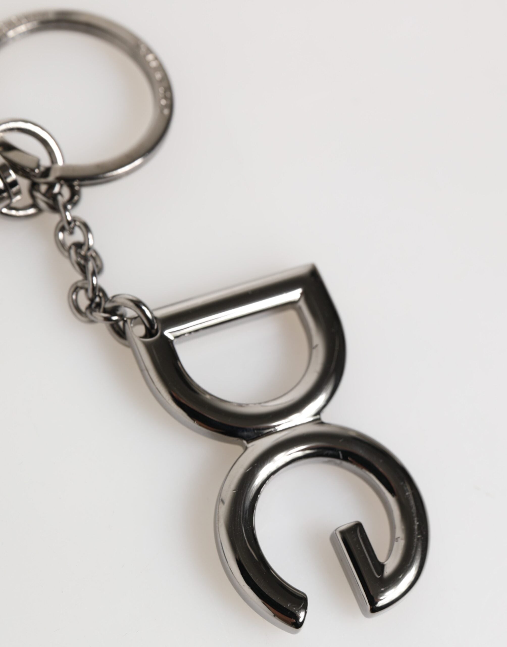 Silver Brass DG Logo Metal Keychain Holder Men Keyring - ventzia