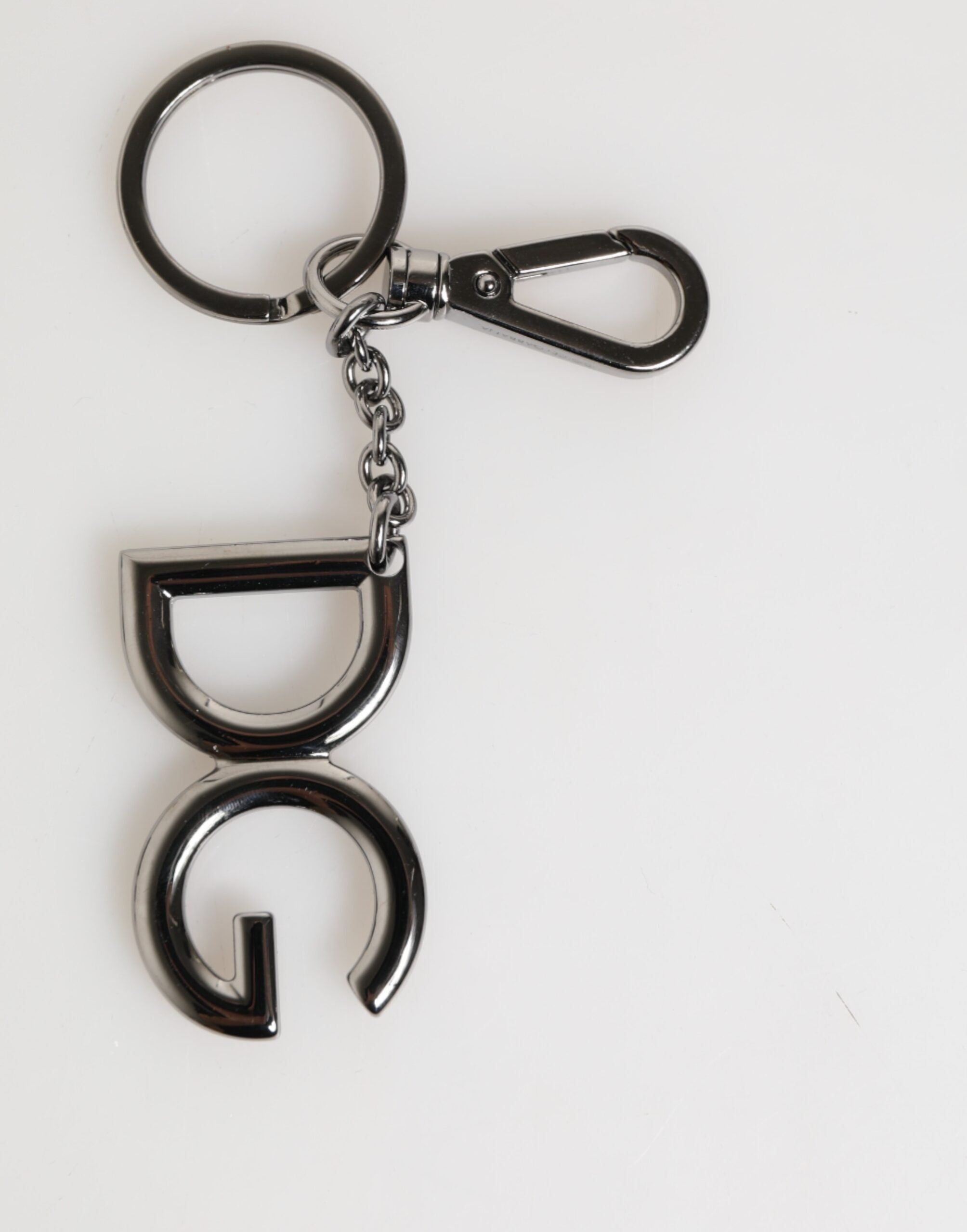Silver Brass DG Logo Metal Keychain Holder Men Keyring - ventzia