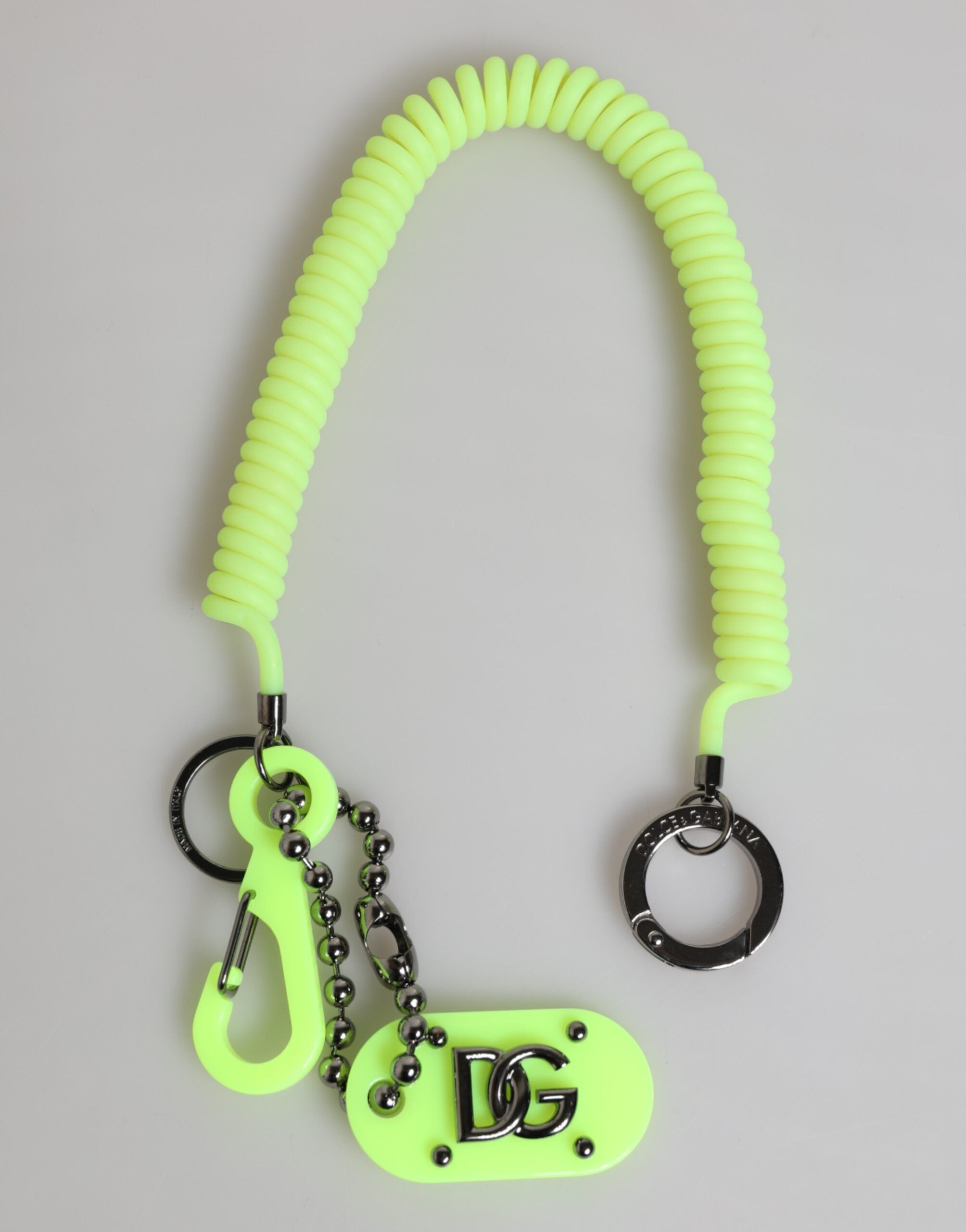 Green Springy Key Holder DG Logo Men's Keychain - ventzia