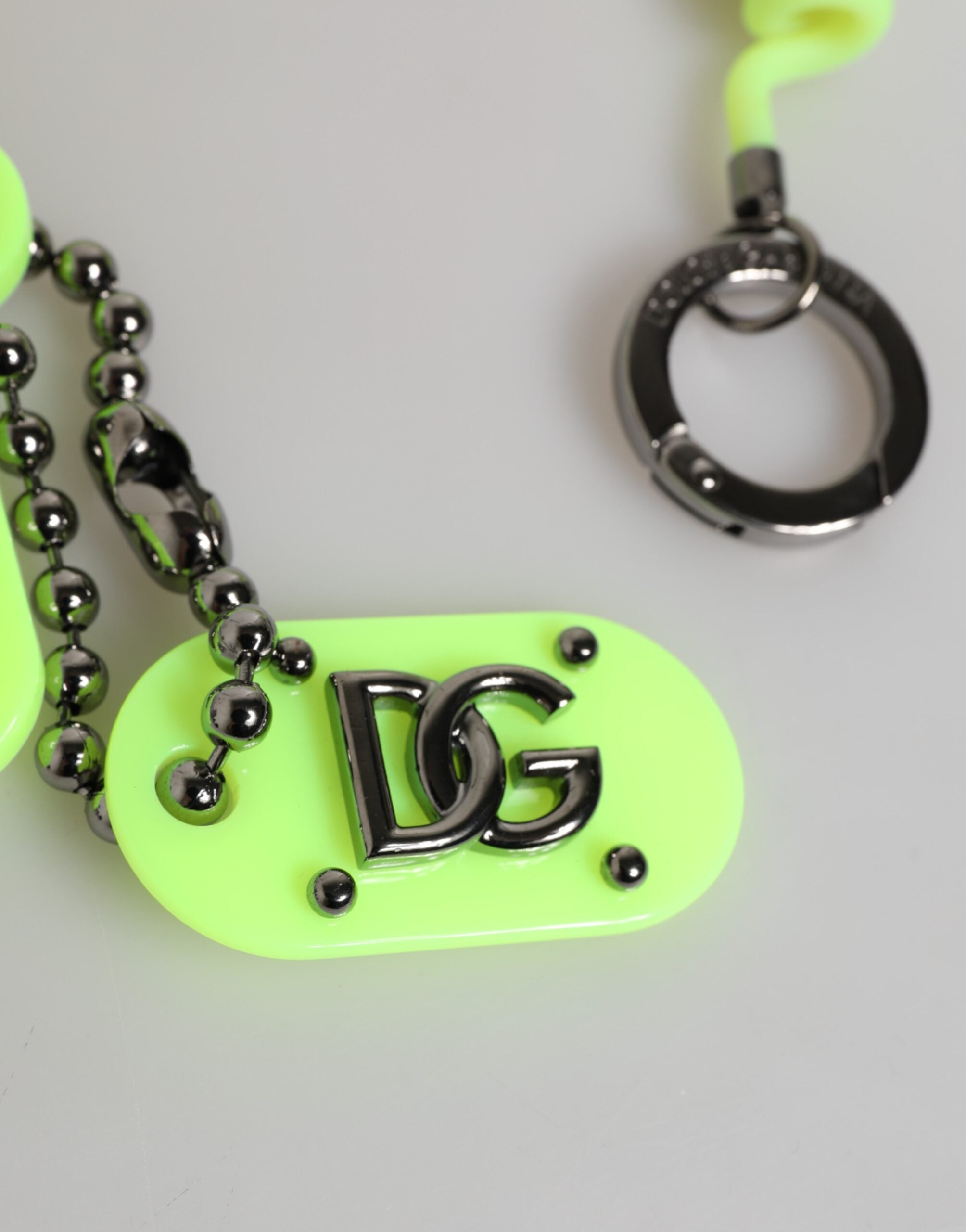 Green Springy Key Holder DG Logo Men's Keychain - ventzia