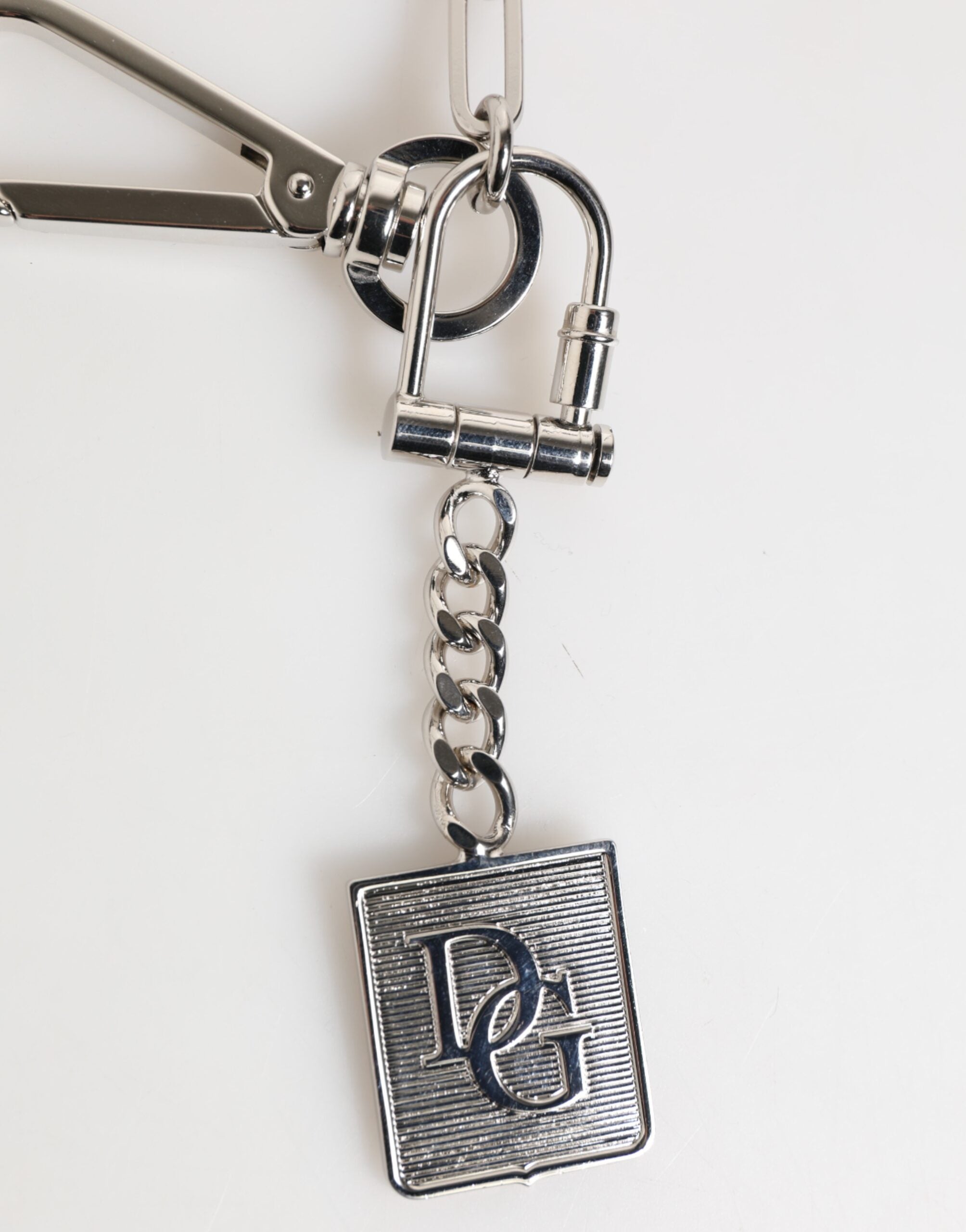 Silver Tone Metal Chain DG Logo Pendant Men Necklace - ventzia