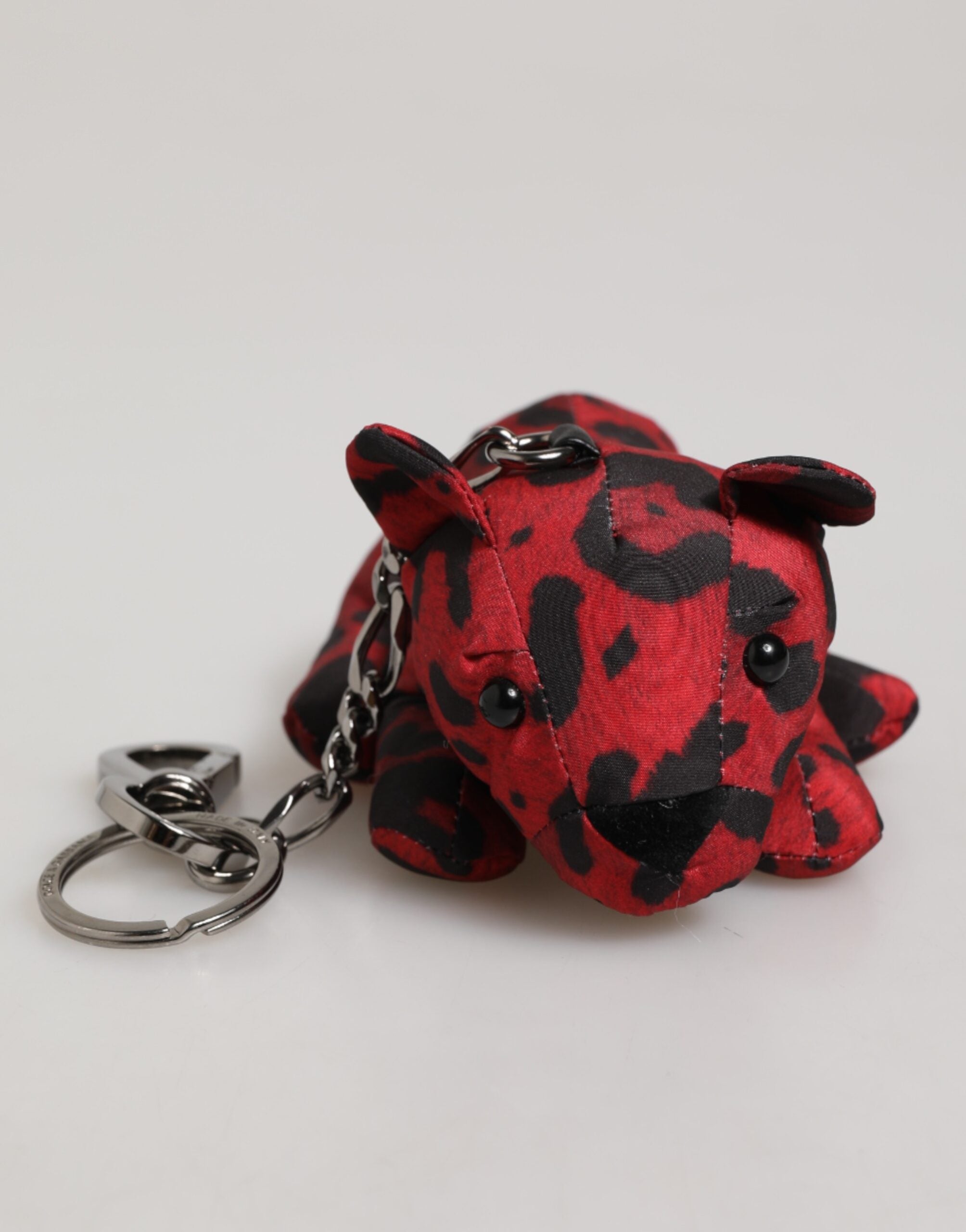 Red Black Polyester Animal Silhouette Keychain Keyring - ventzia