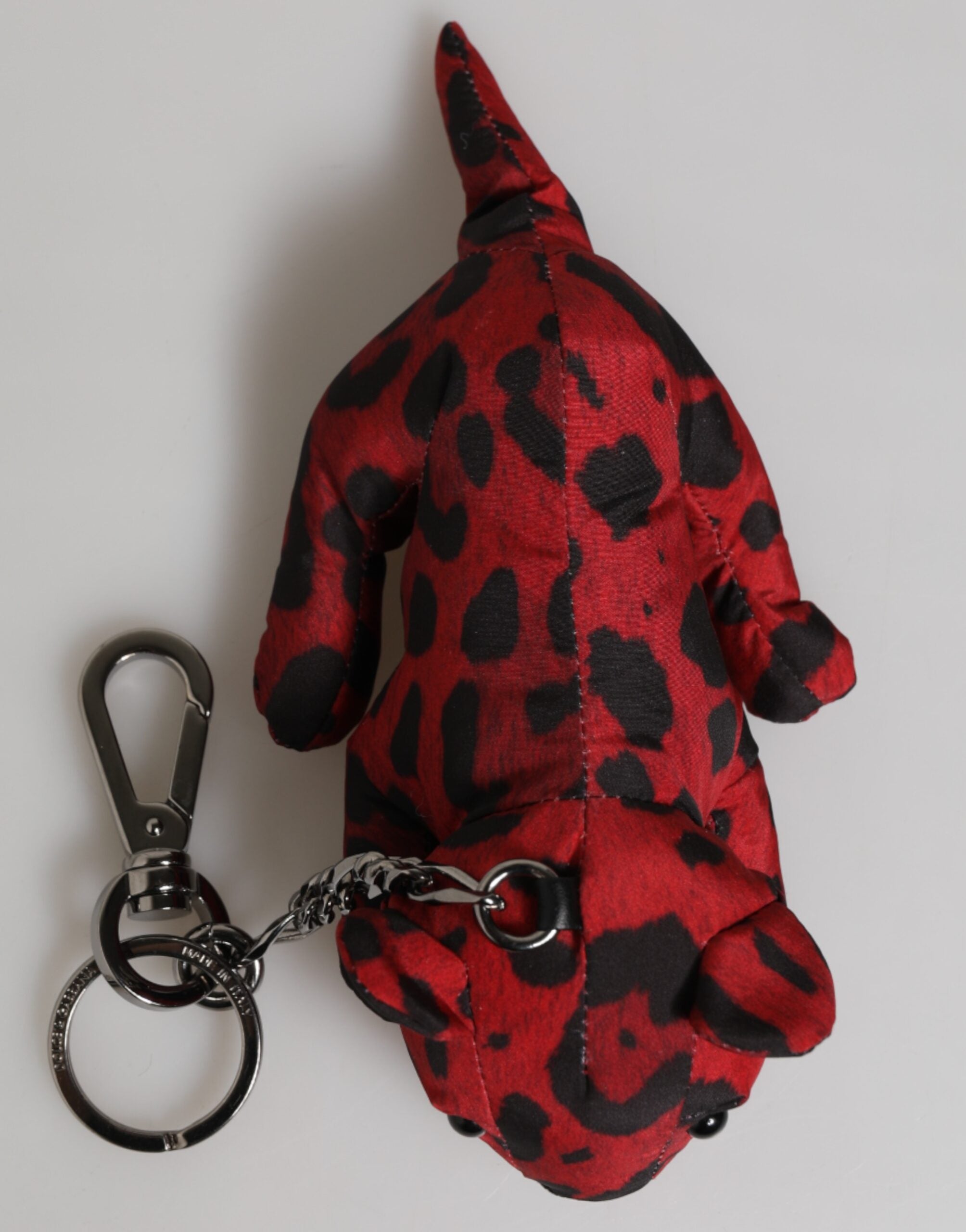 Red Black Polyester Animal Silhouette Keychain Keyring - ventzia