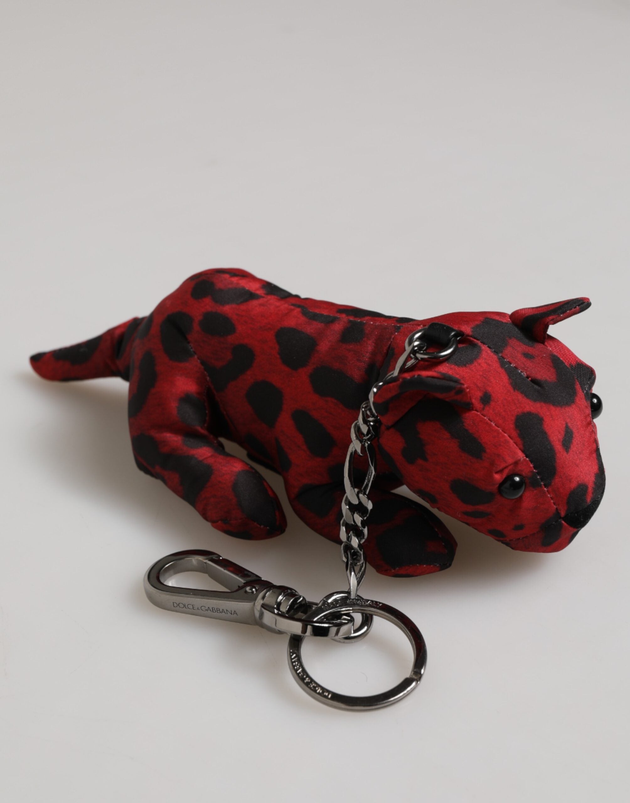 Red Black Polyester Animal Silhouette Keychain Keyring - ventzia