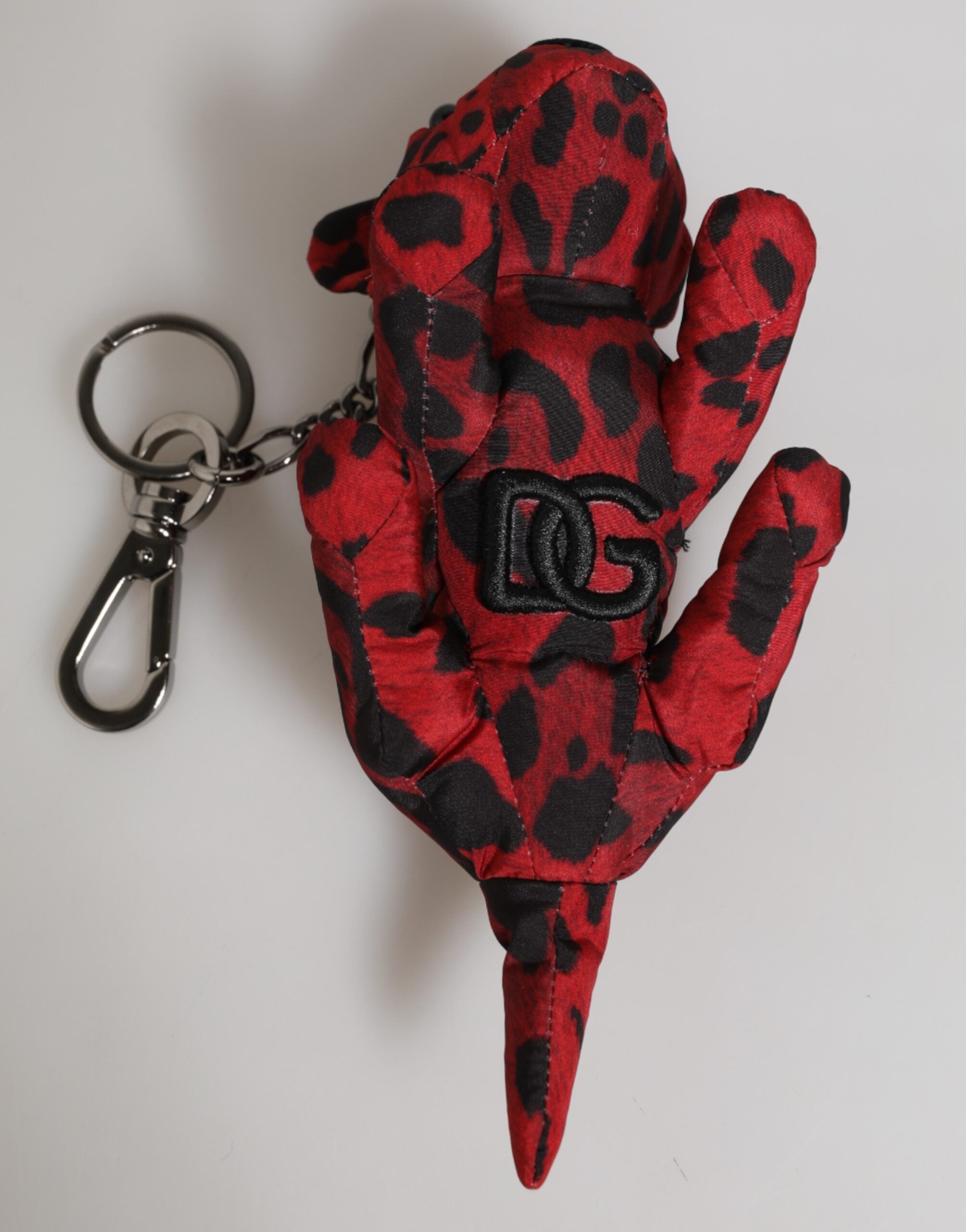 Red Black Polyester Animal Silhouette Keychain Keyring - ventzia