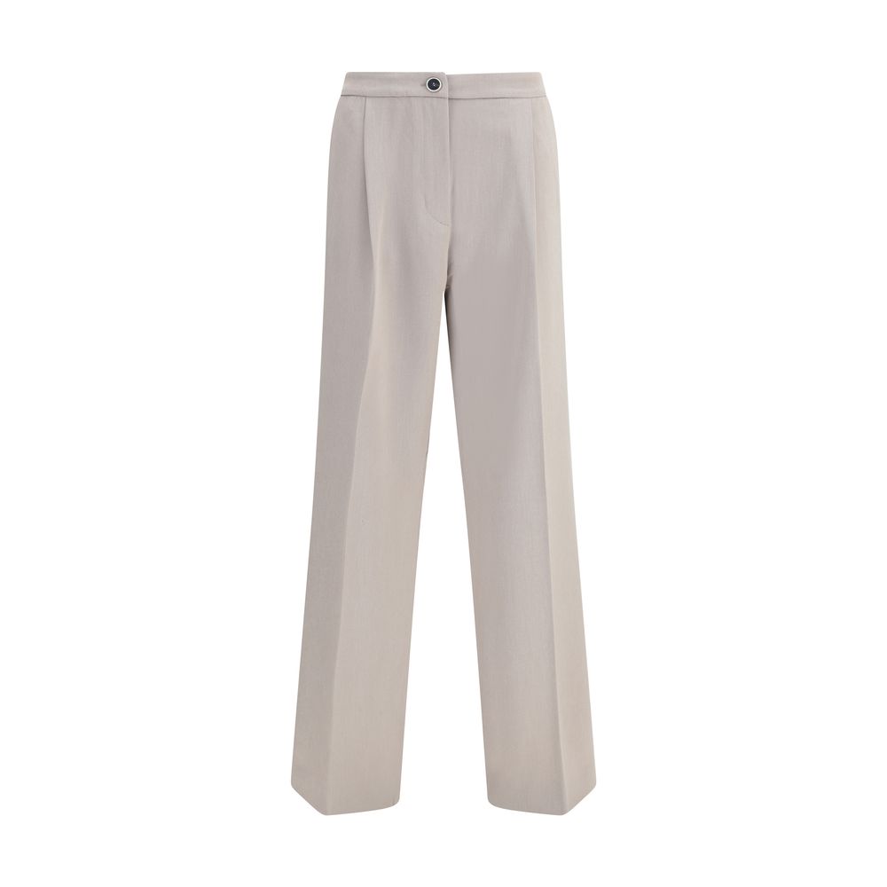 Beige Polyester Casual Pants - ventzia