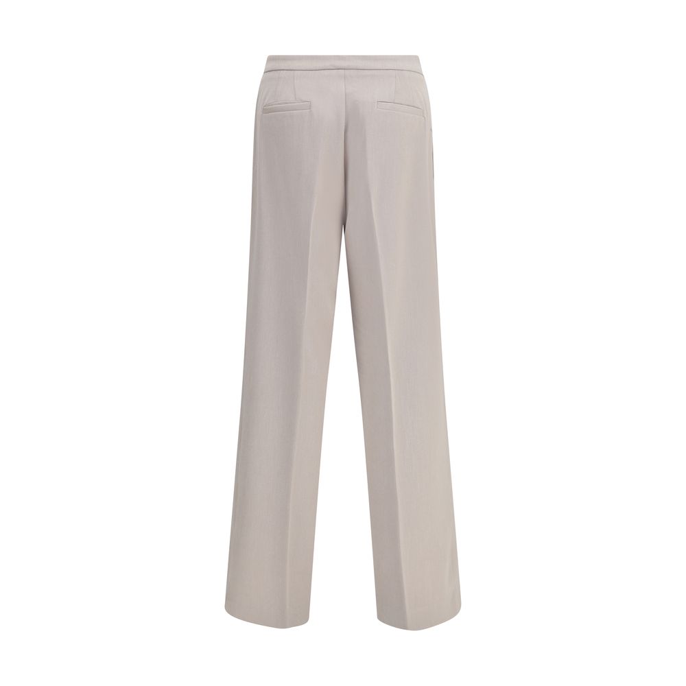 Beige Polyester Casual Pants - ventzia