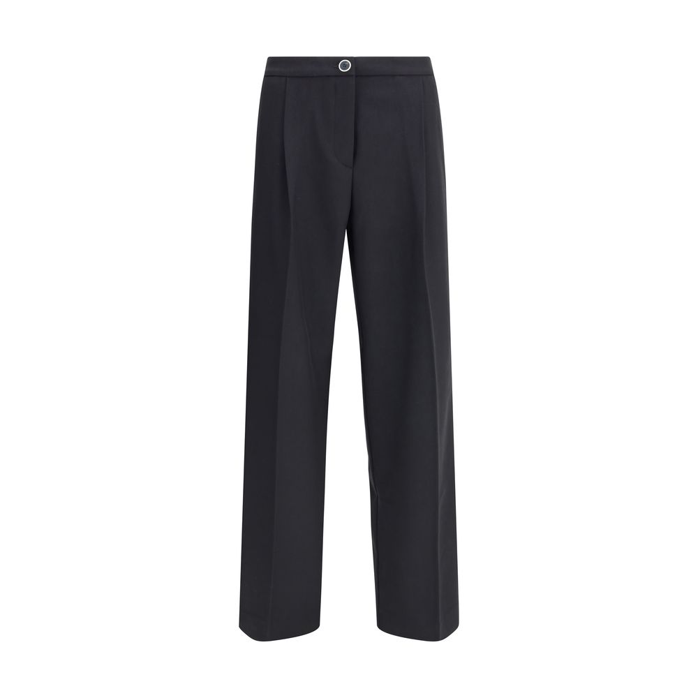 Black Polyester Casual Pants - ventzia