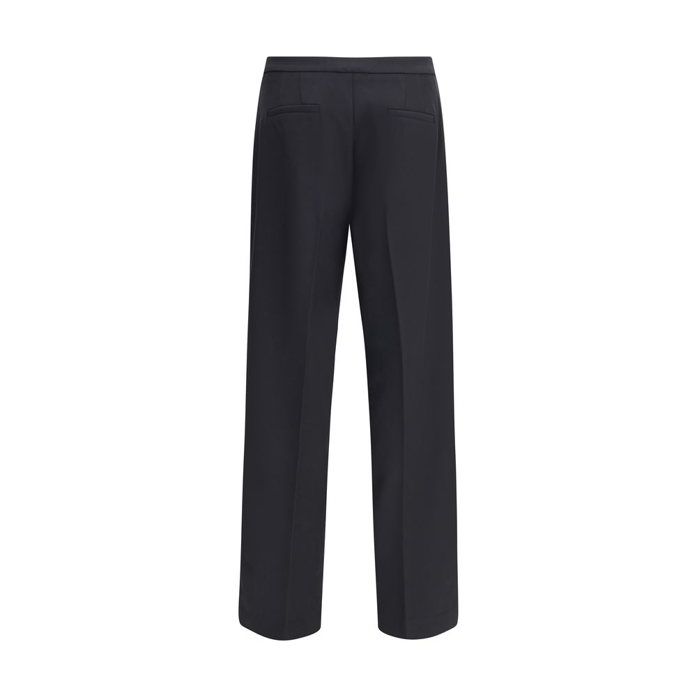 Black Polyester Casual Pants - ventzia