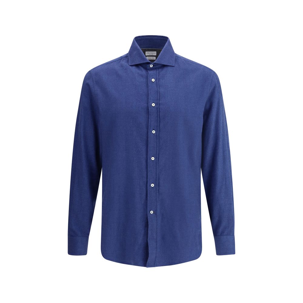 Blue Cotton Dress Shirt - ventzia