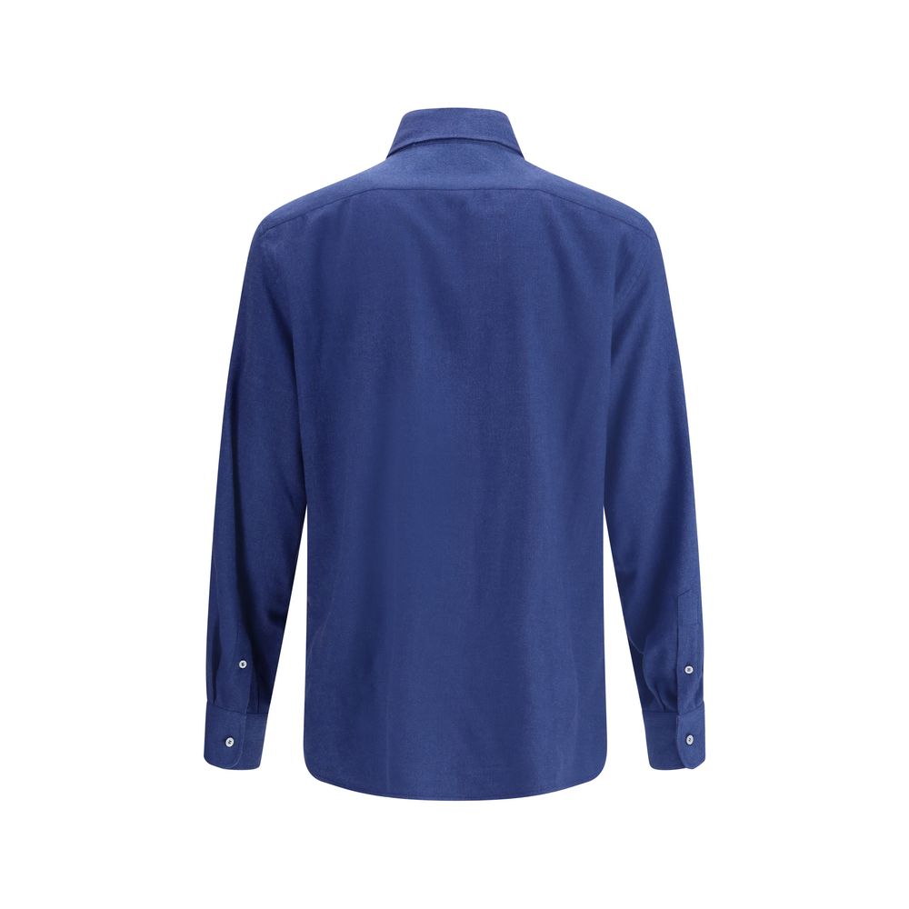 Blue Cotton Dress Shirt - ventzia