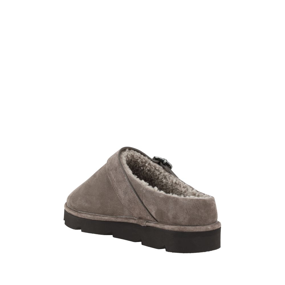 Gray Calf Leather Bos Taurus Clogs - ventzia