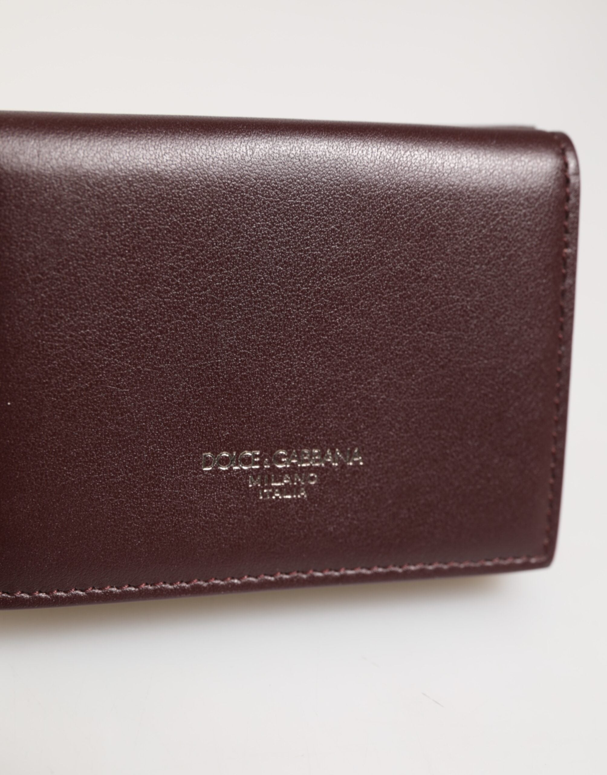 Leather Embossed Logo Trifold Men Card Holder Dark Brown - ventzia