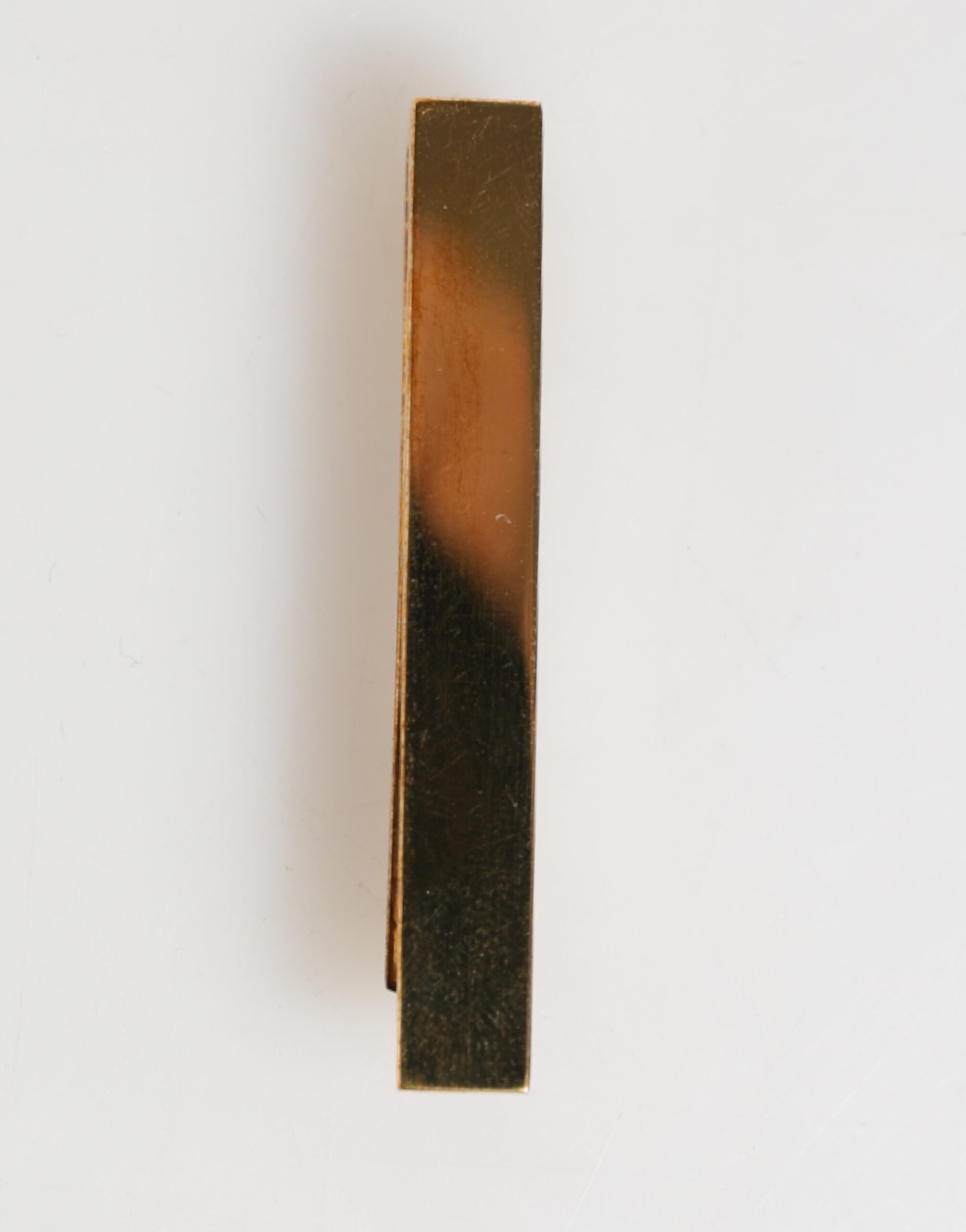 Gold Tone Brass Logo Branded Men Accessory Tie Clip Bar - ventzia