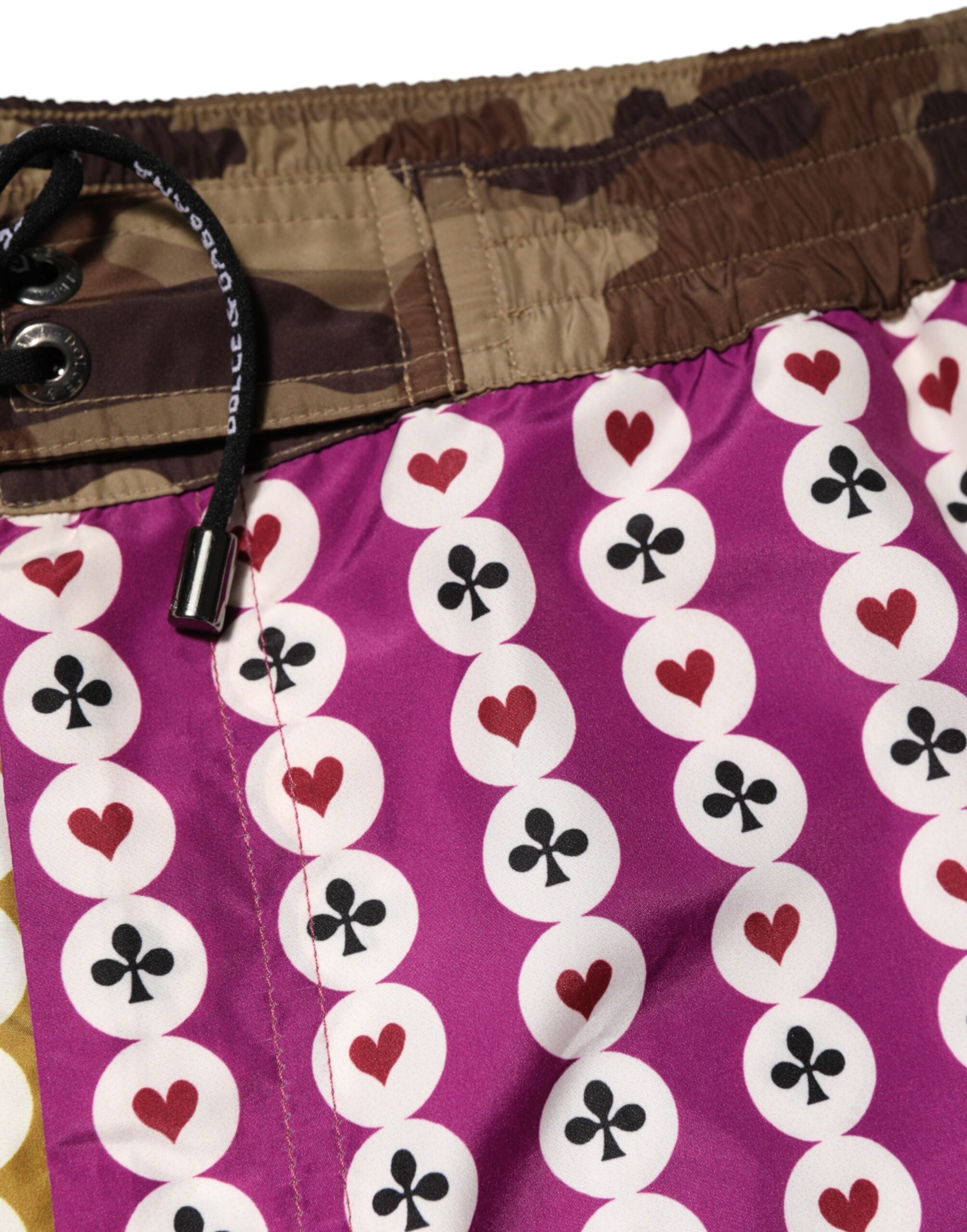Multicolor Playing Card Camouflage Shorts Swimwear - ventzia