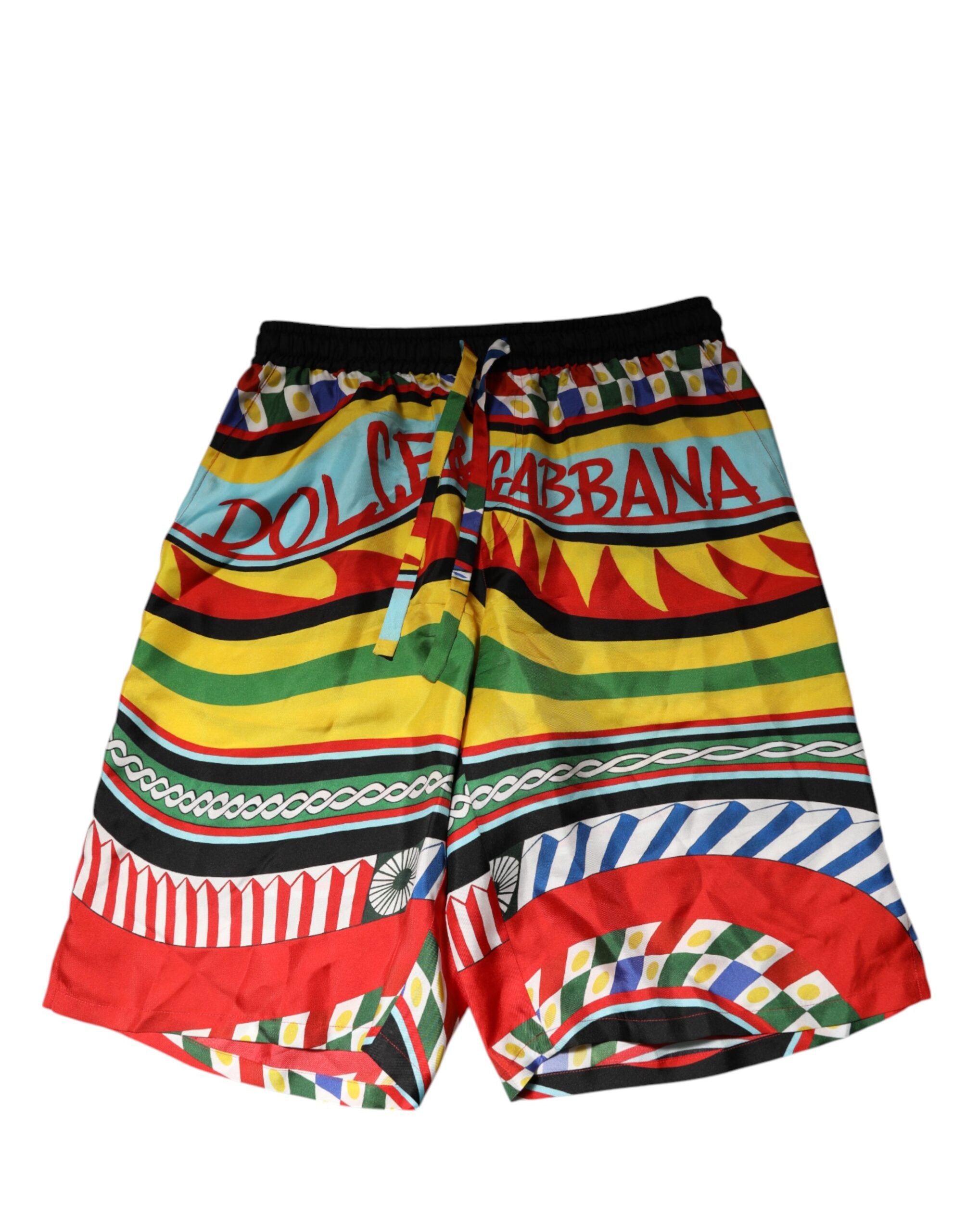 Multicolor Sicilian Carretto Shorts Swimwear - ventzia