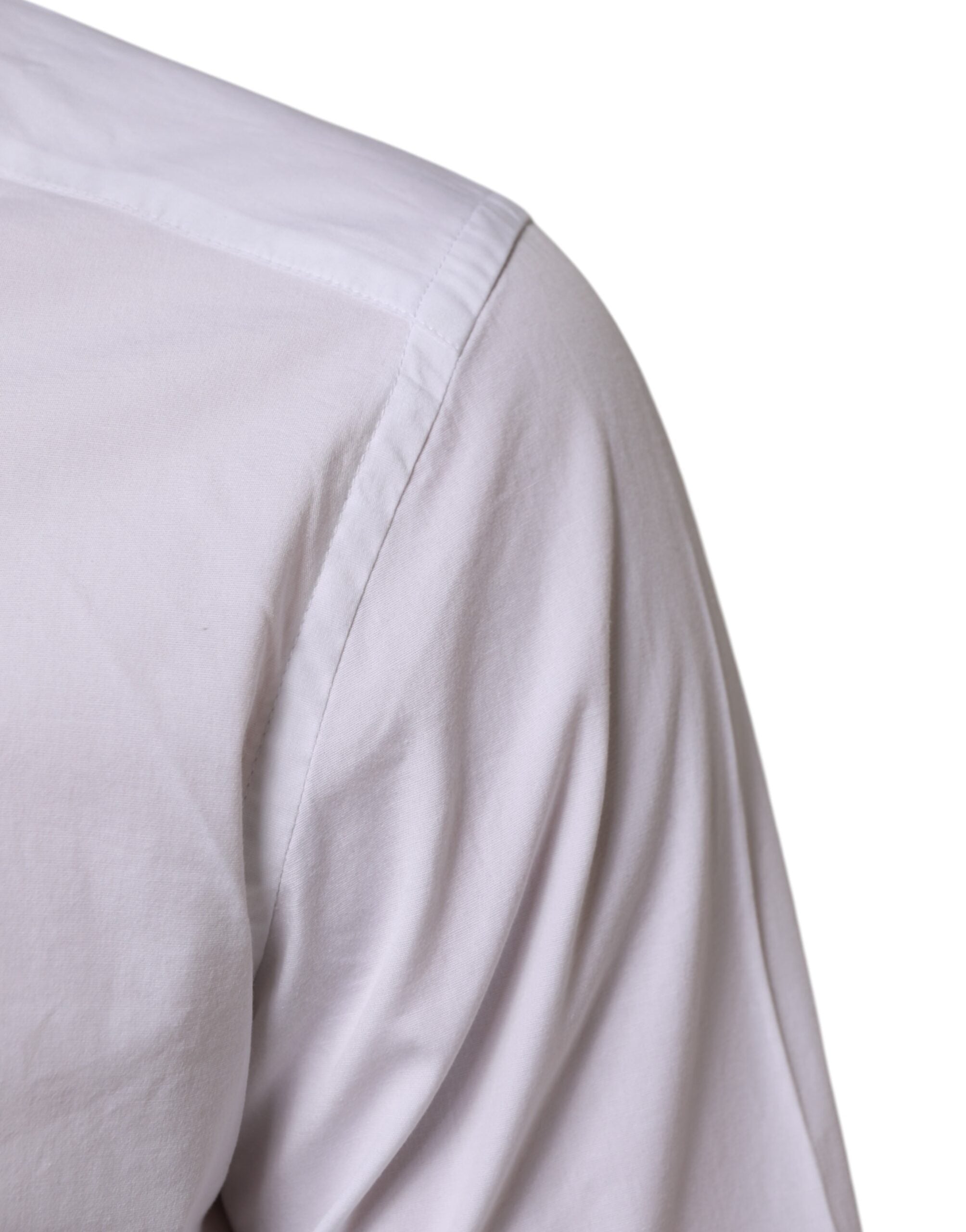 White Cotton GOLD Long Sleeves Formal Men Shirt - ventzia