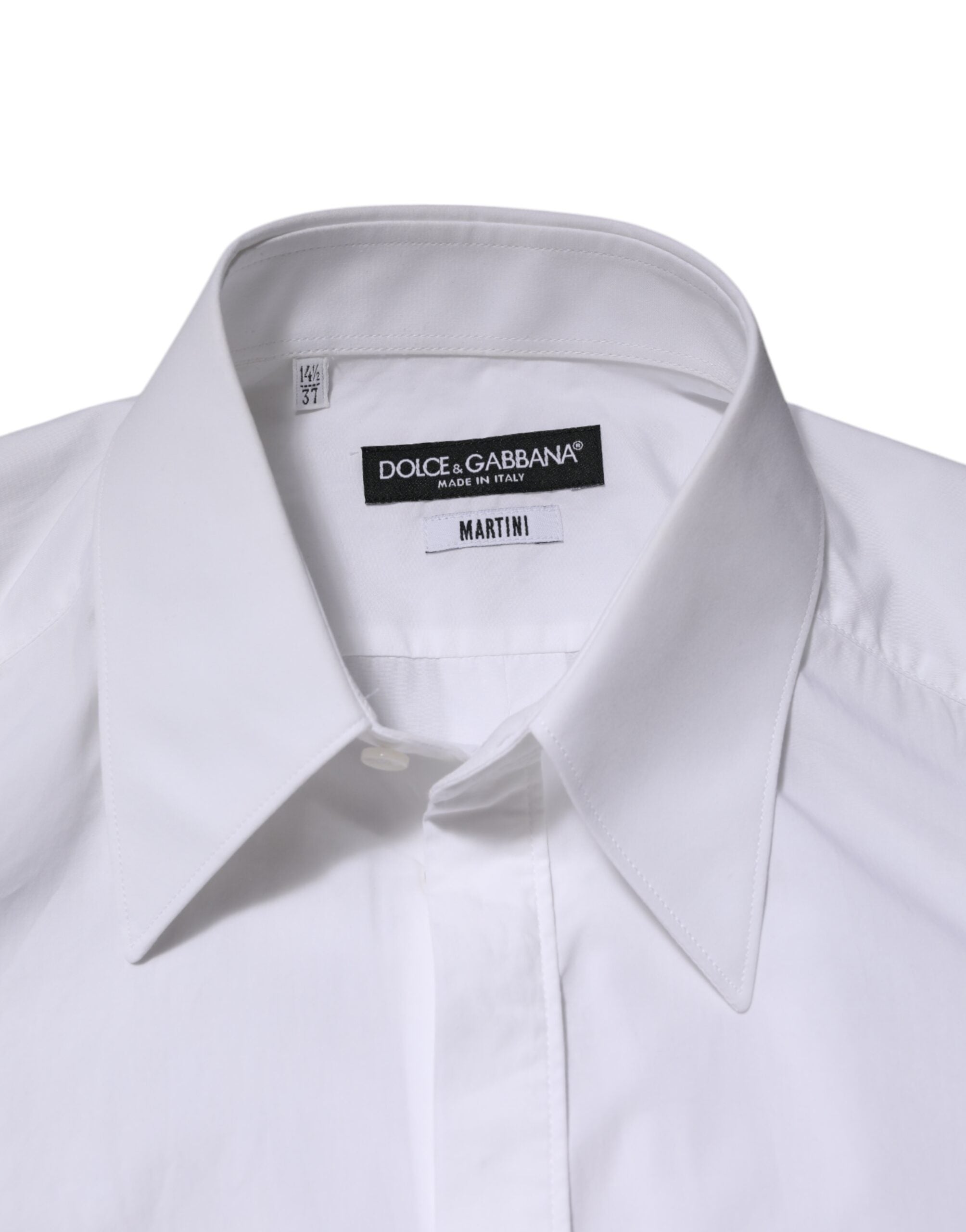 White Cotton MARTINI Long Sleeve Dress Shirt - ventzia