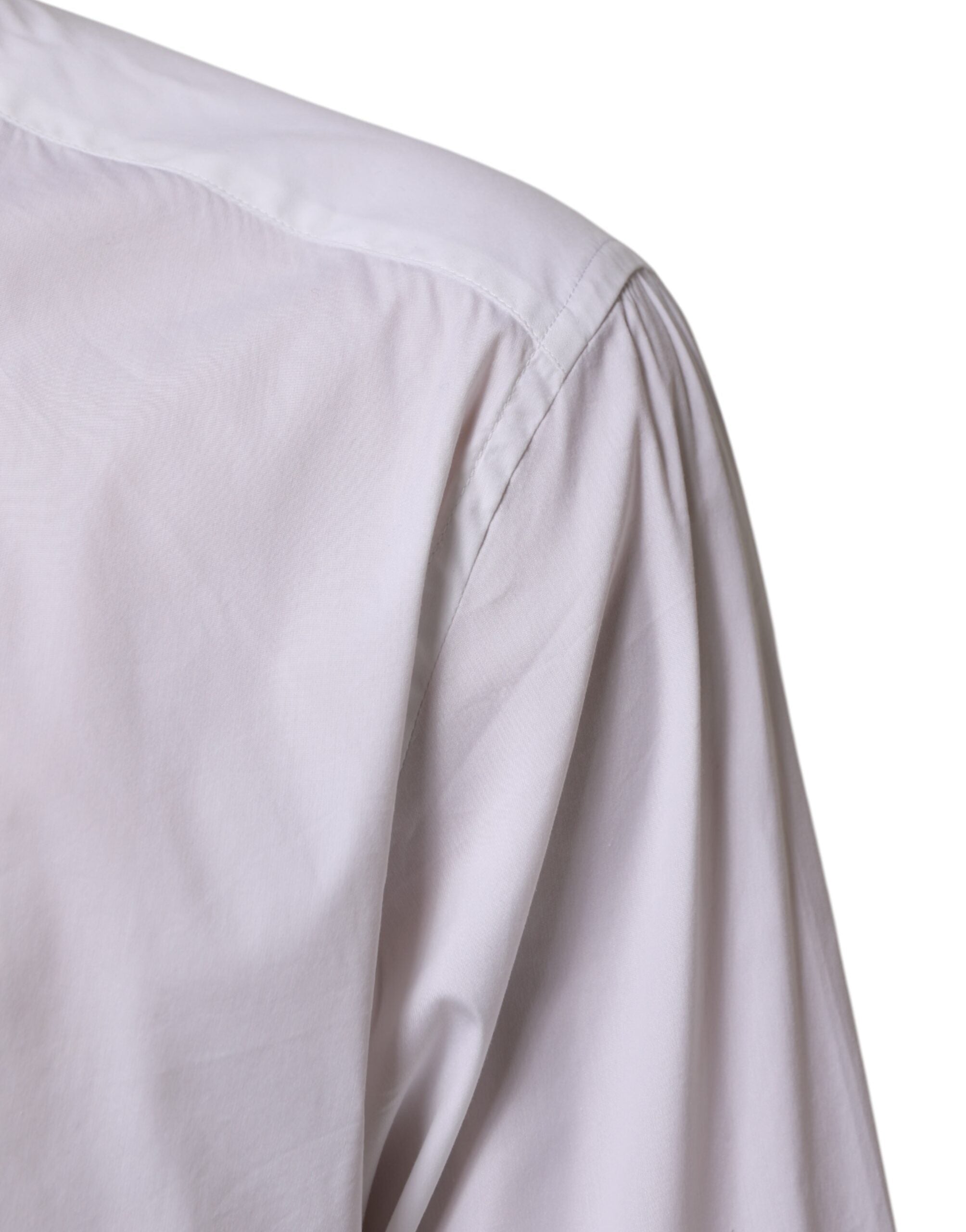 White Cotton GOLD Long Sleeves Formal Shirt - ventzia