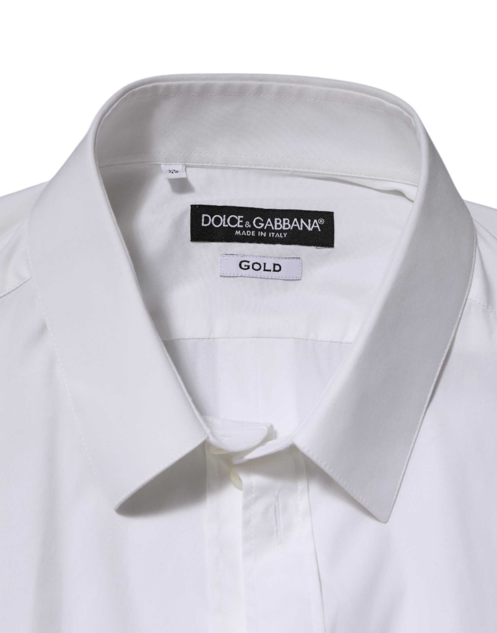 White Cotton GOLD Long Sleeves Formal Shirt - ventzia