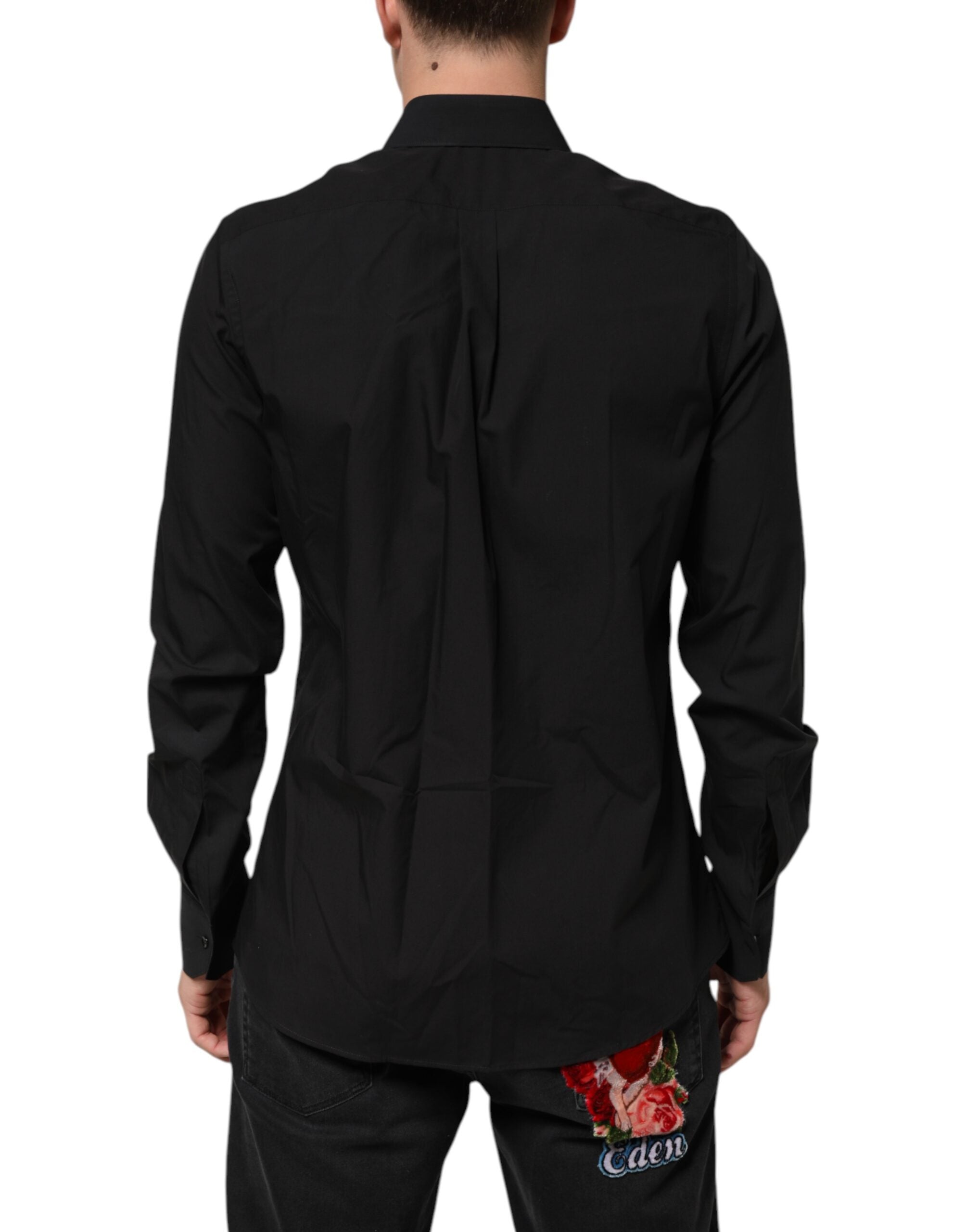 Black MARTINI Slim Fit Dress Formal Men Shirt - ventzia