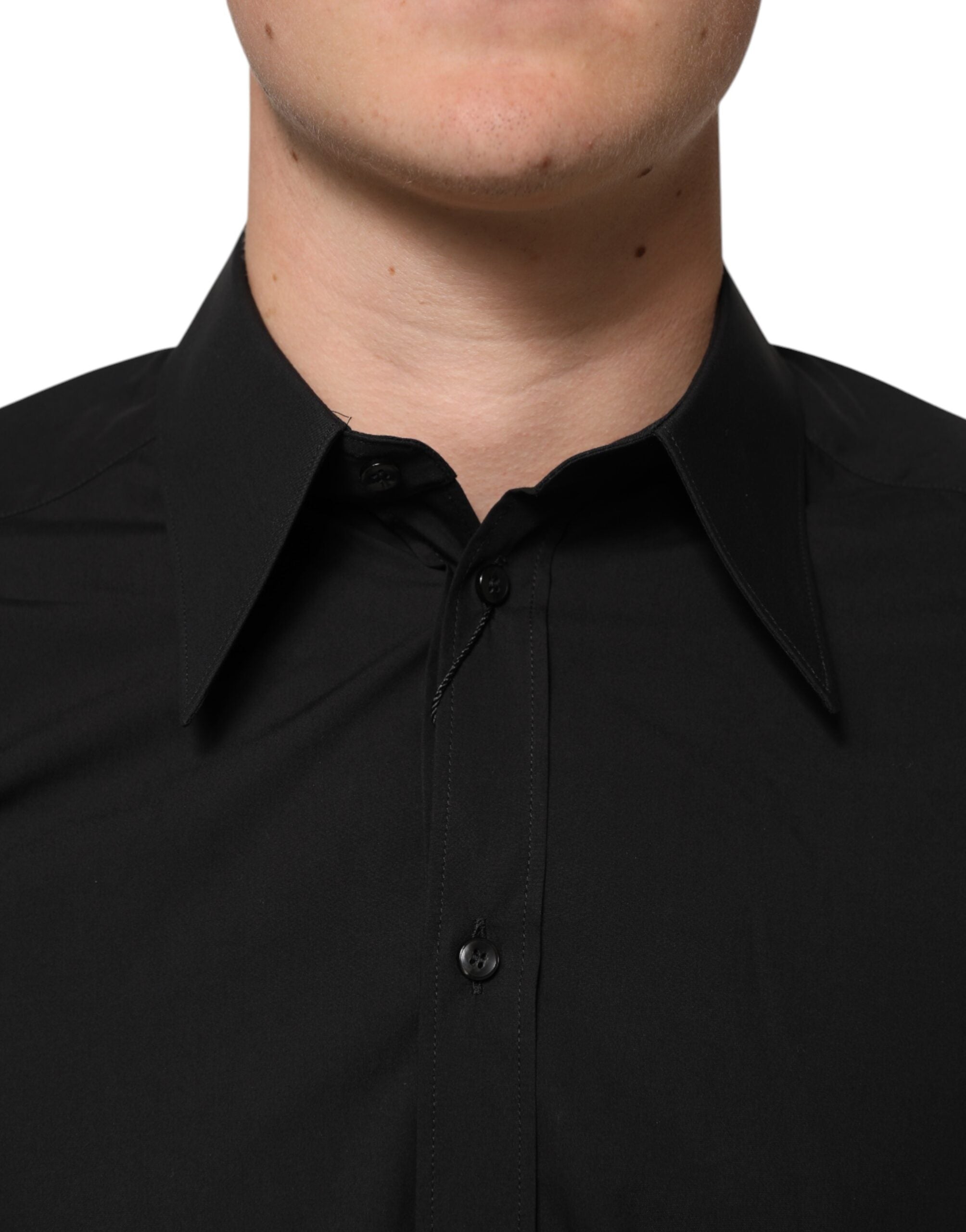 Black MARTINI Slim Fit Dress Formal Men Shirt - ventzia