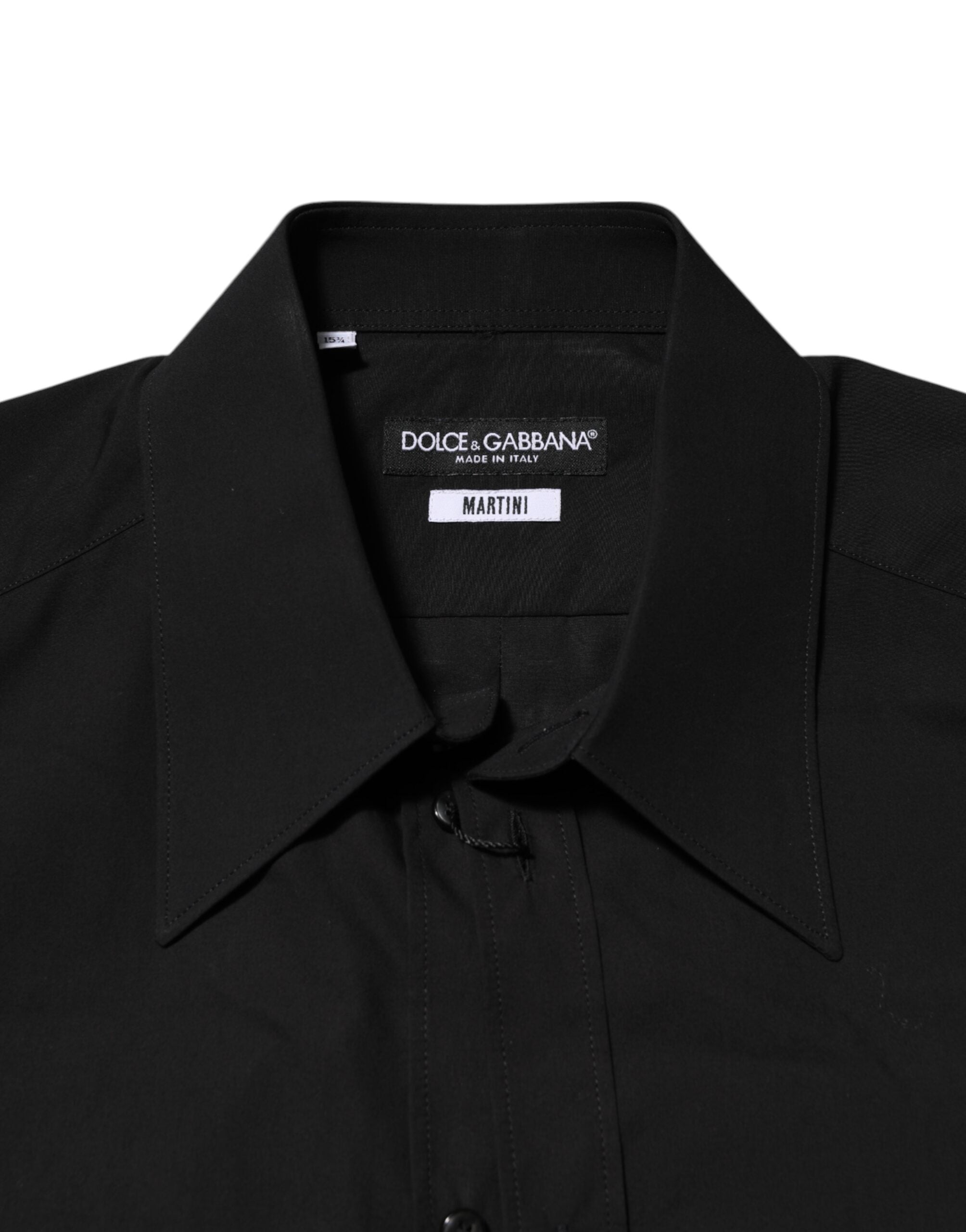 Black MARTINI Slim Fit Dress Formal Men Shirt - ventzia