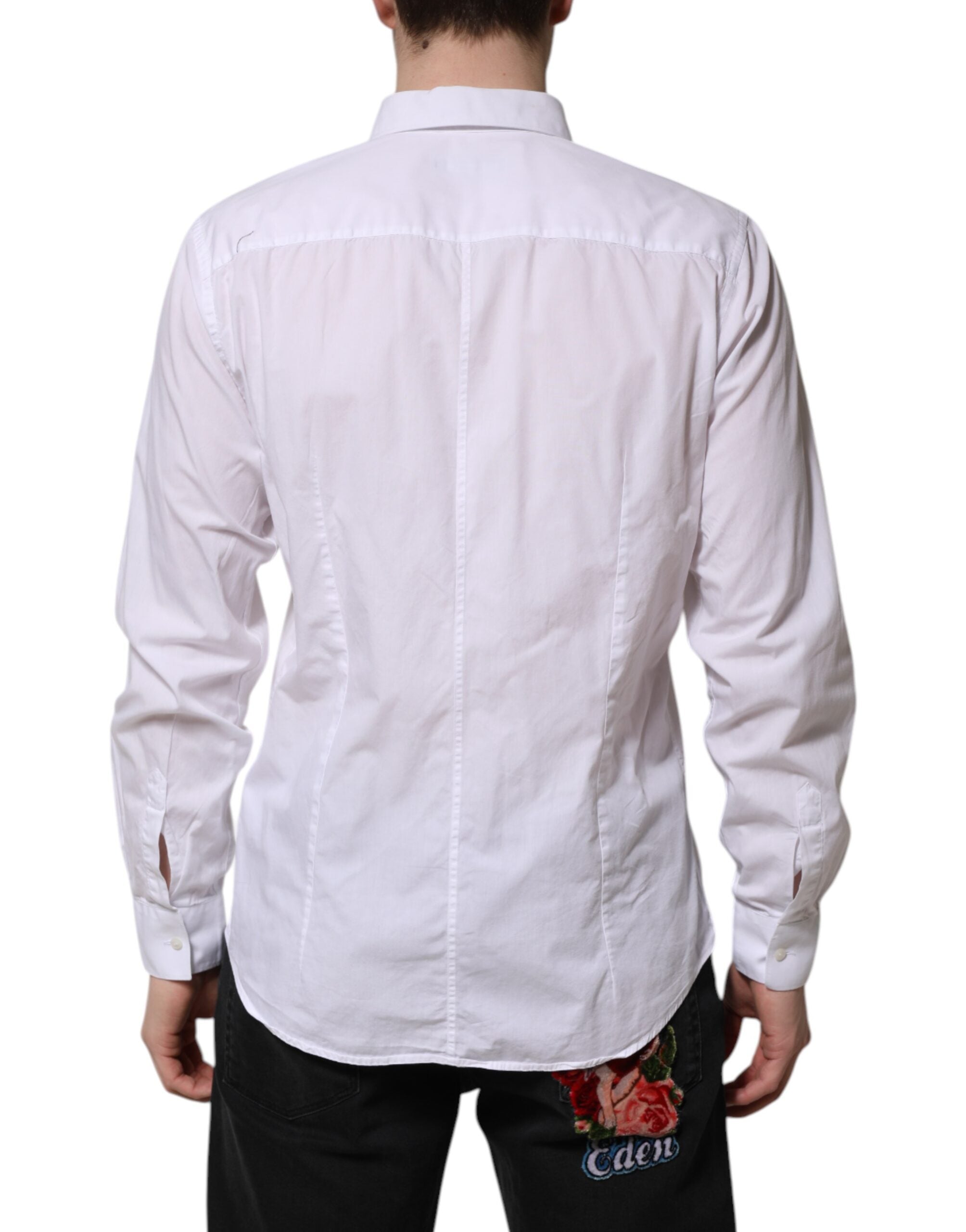 White Cotton STAFF Long Sleeves Forma Shirt - ventzia